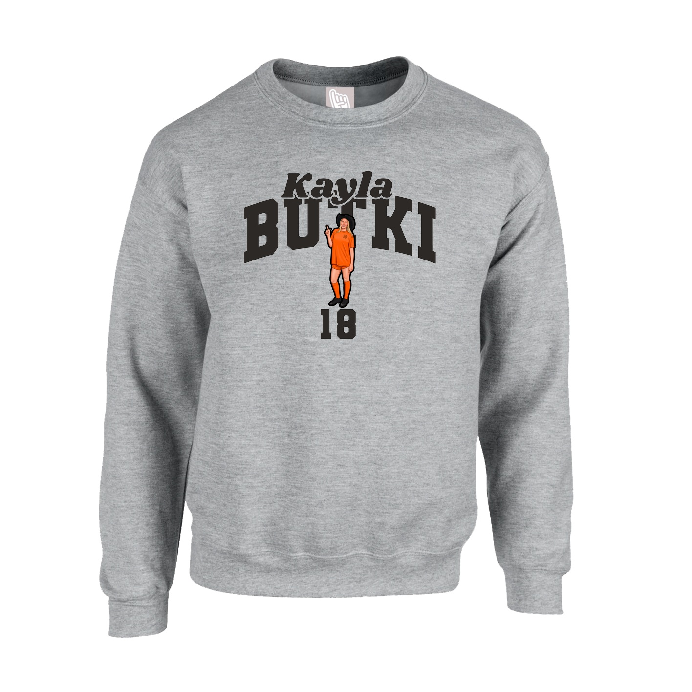 Fleece Crew — Signature Arch in Grey