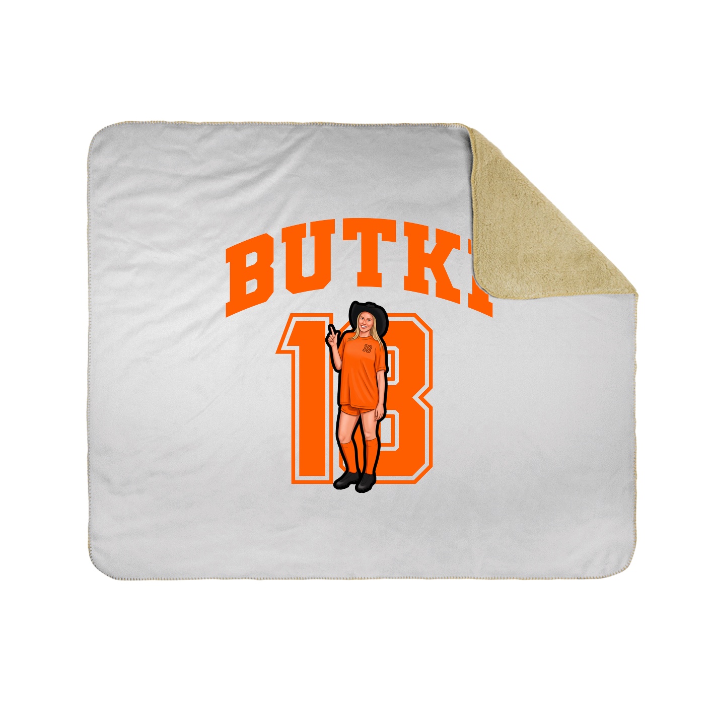 Throw Blanket — Number in White