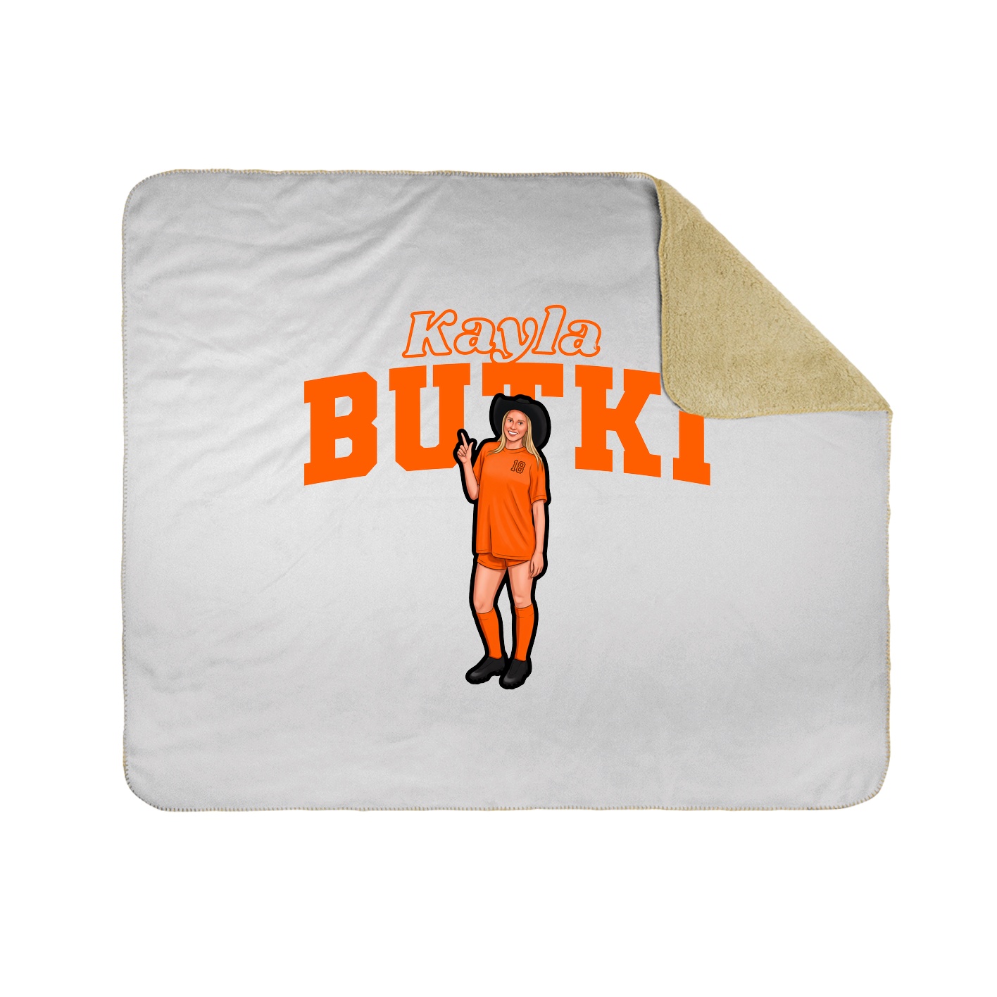 Throw Blanket — Name Arch in White