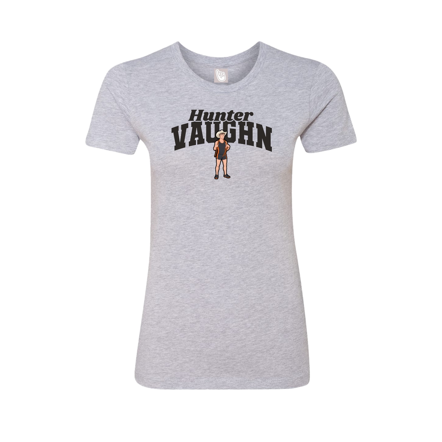 Fitted Women's Tee — Signature Arch in Grey