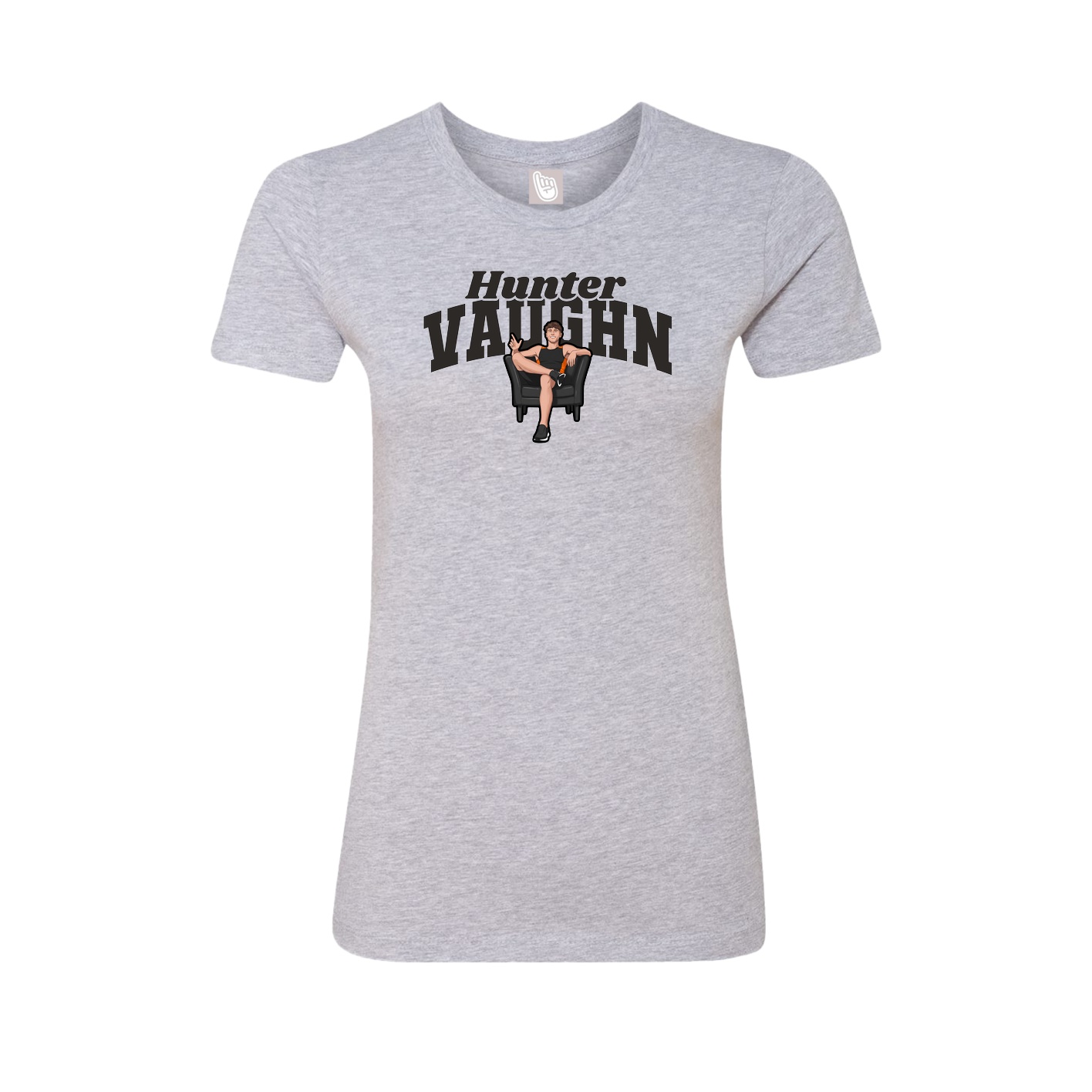 Fitted Women's Tee — Signature Arch in Grey
