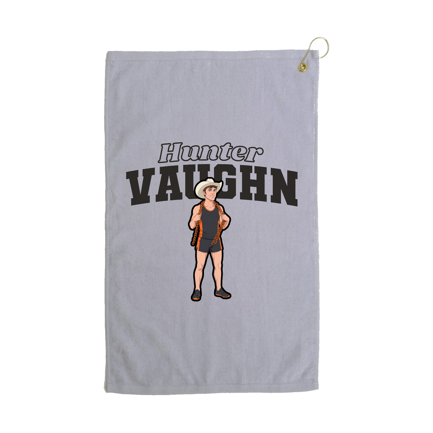 Golf Towel — Name Arch in Grey