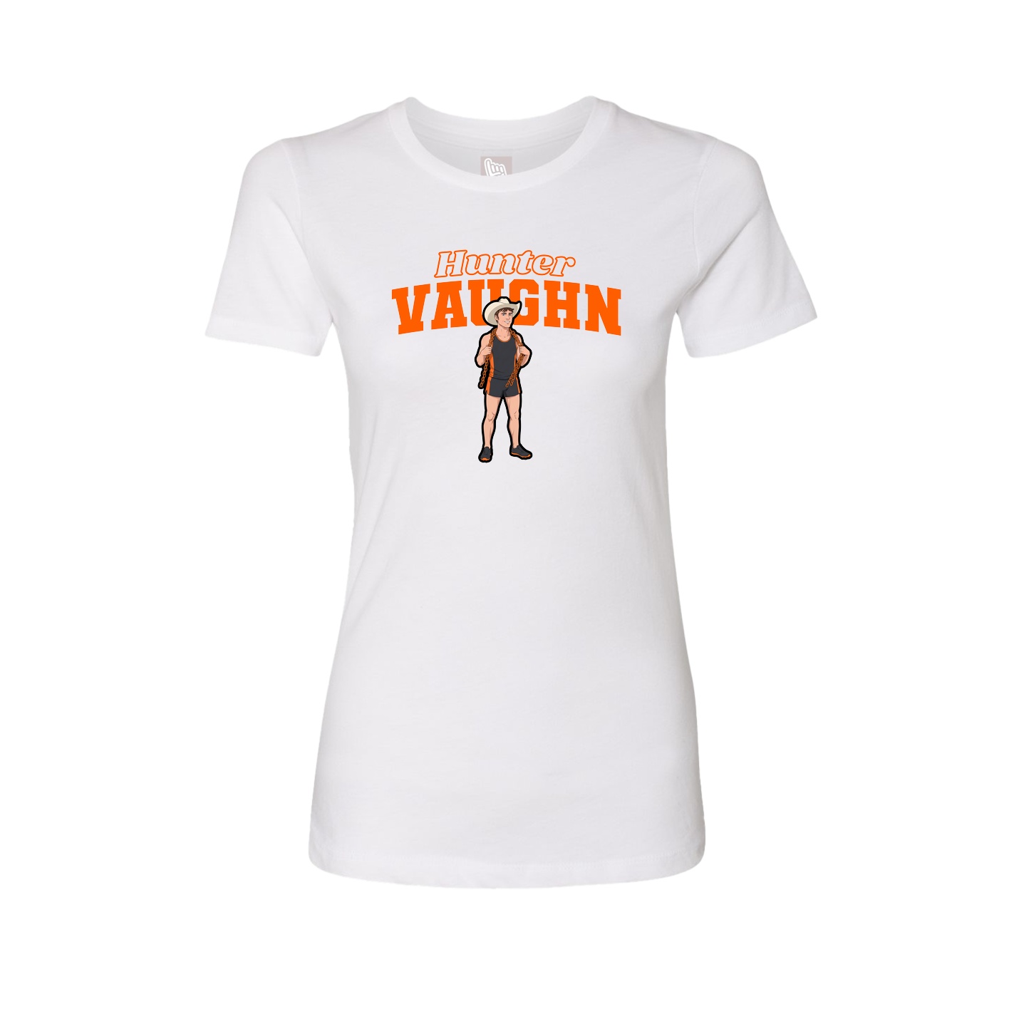 Fitted Women's Tee — Name Arch in White