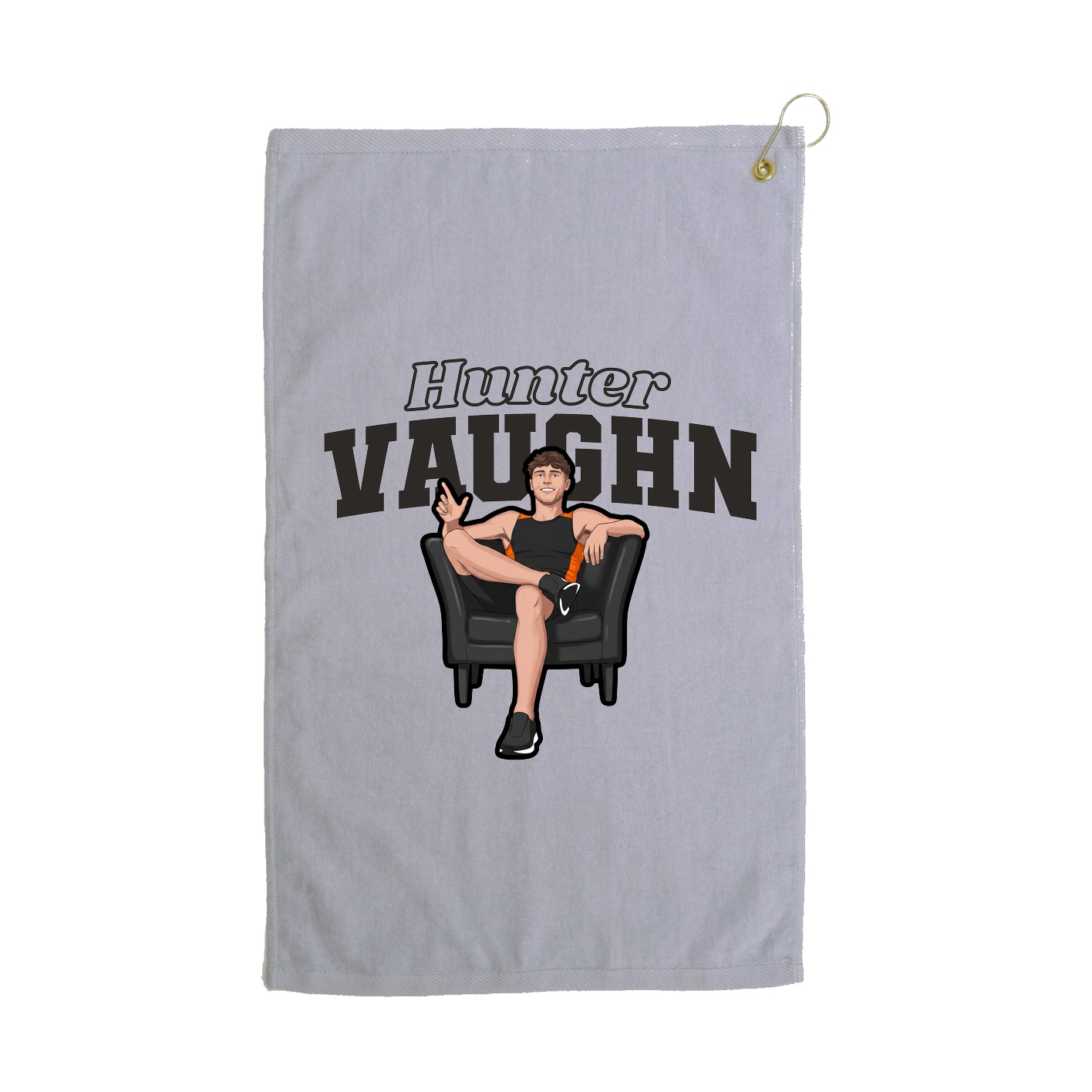 Golf Towel — Name Arch in Grey