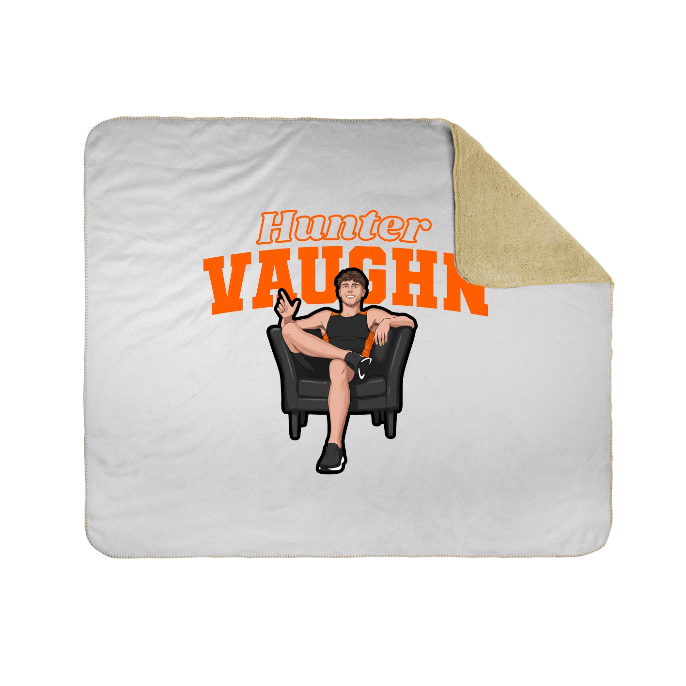 Throw Blanket — Name Arch in White