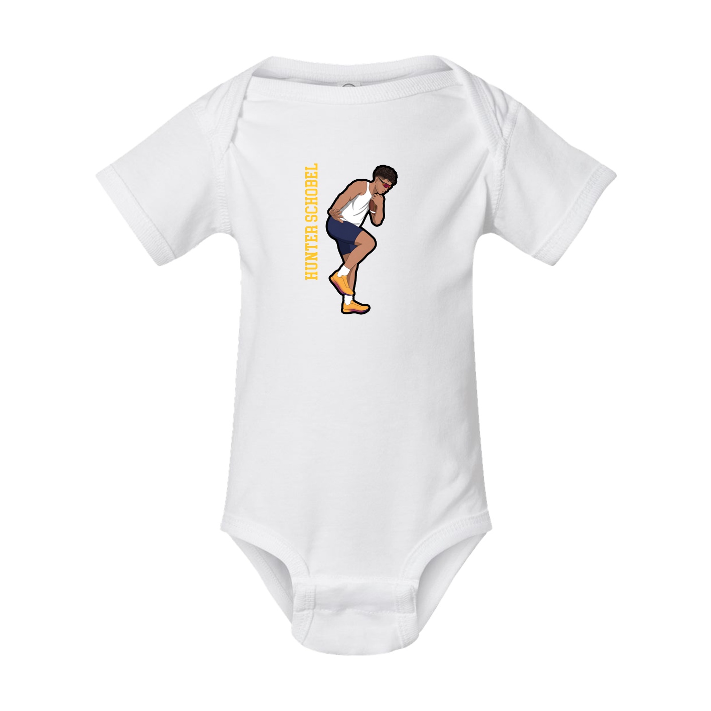 Baby Onesie — Name Vertical in White