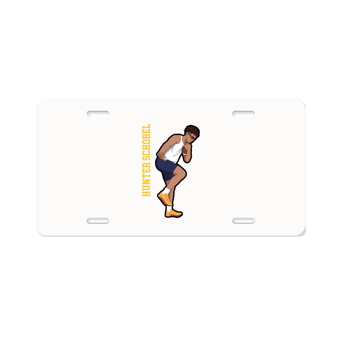 License Plate — Name Vertical in Classic