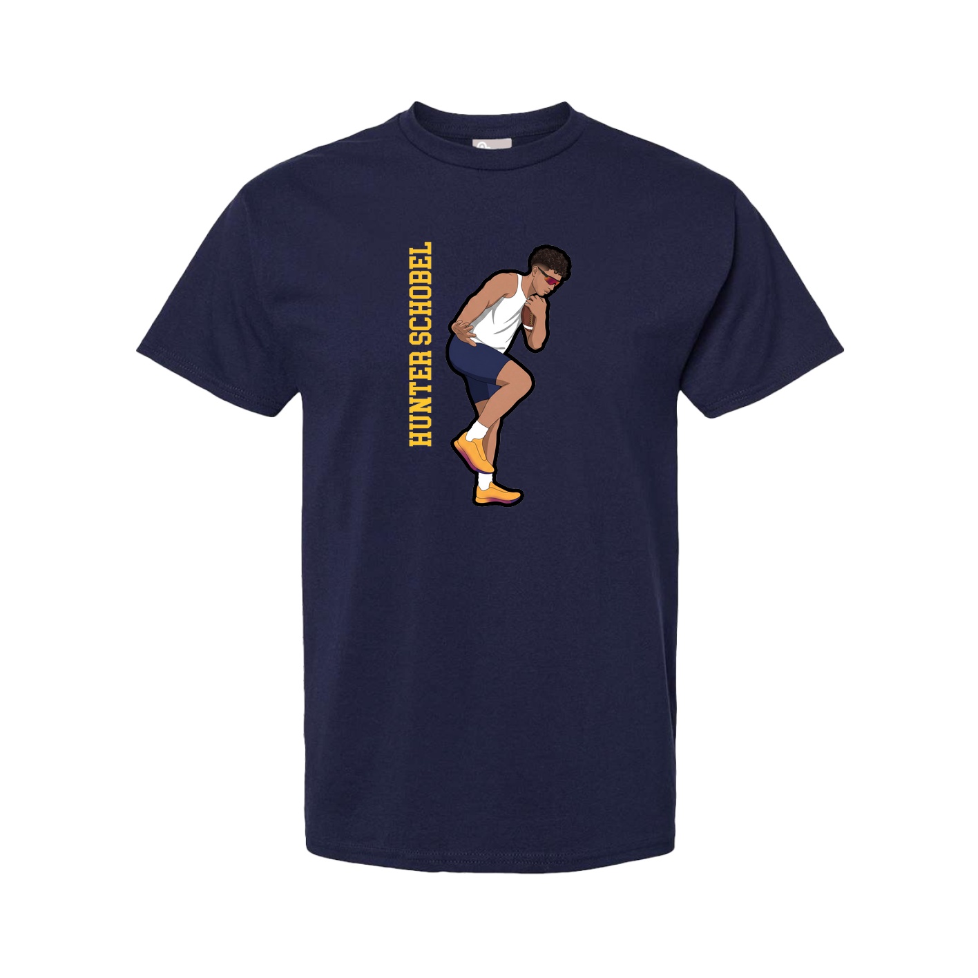 Youth Tee — Name Vertical in Navy