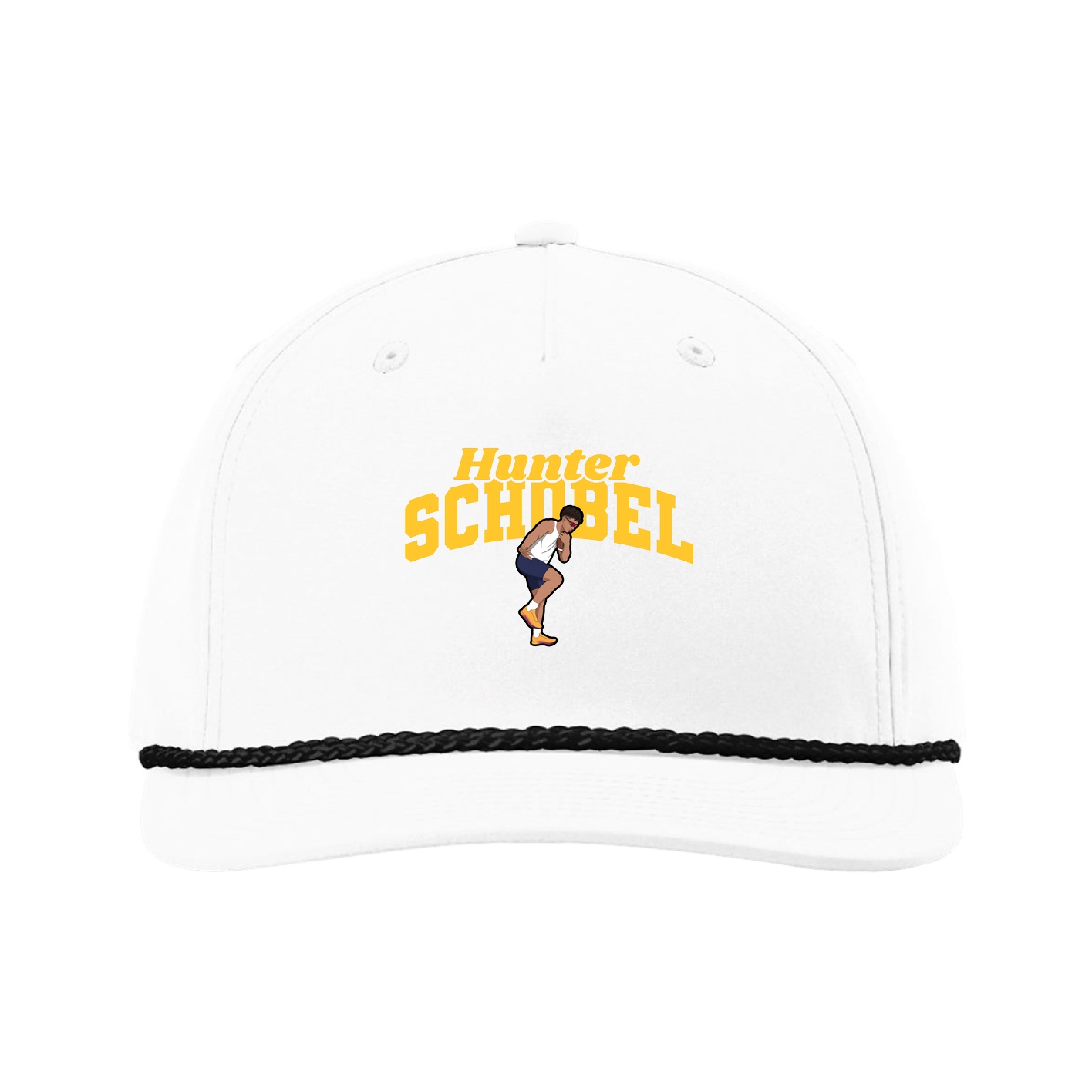 Five-Panel Classic Rope Cap — Signature Arch in White
