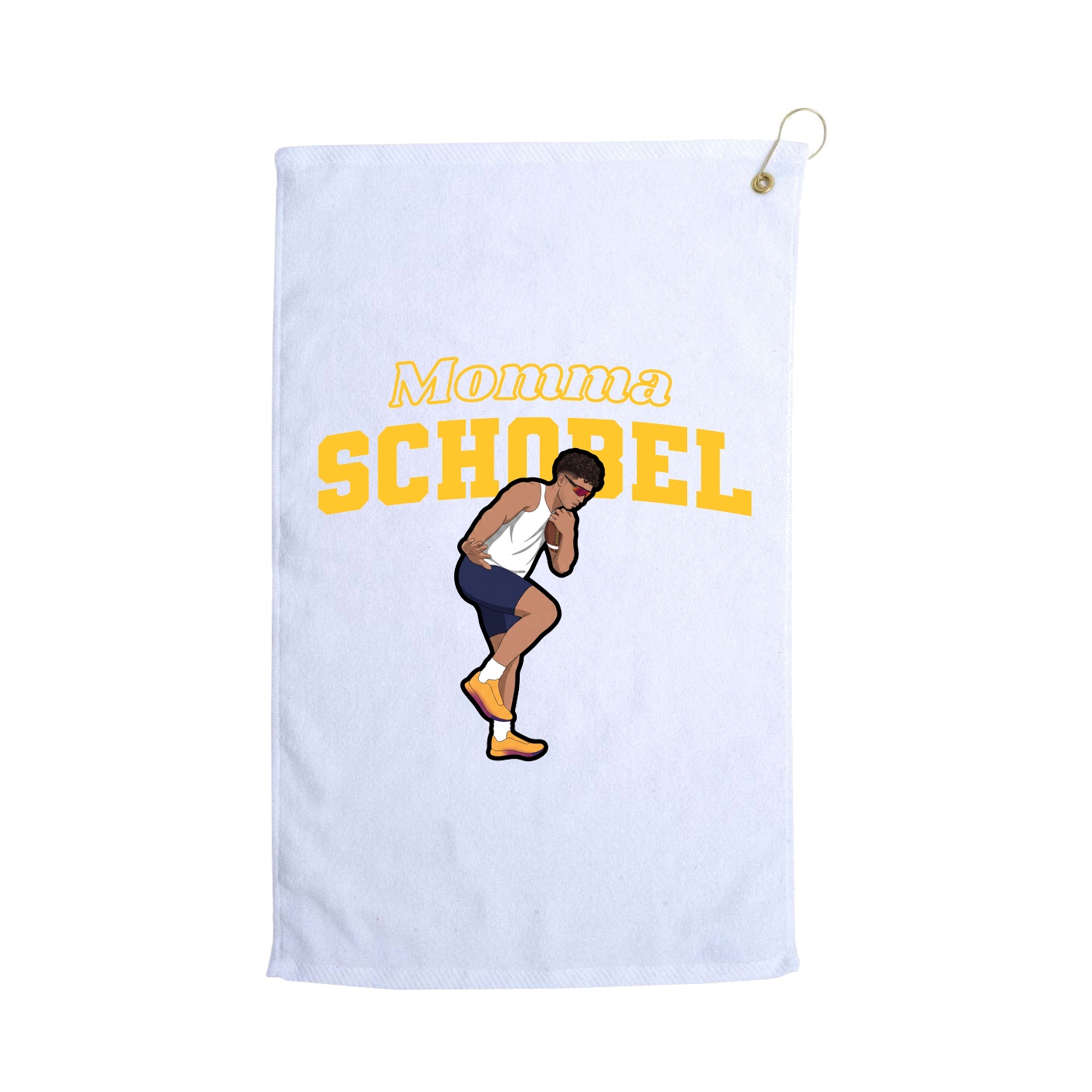 Golf Towel — Mothers Day Block in White