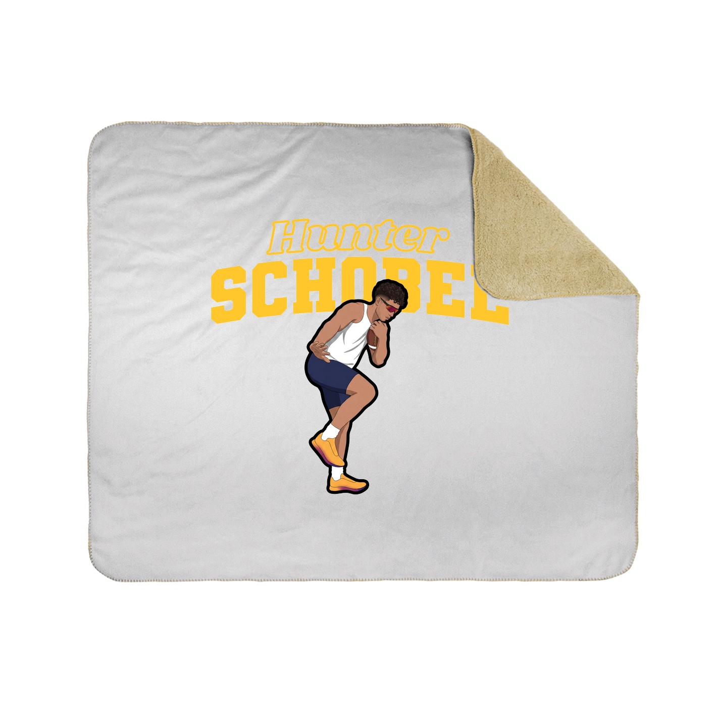 Throw Blanket — Name Arch in White