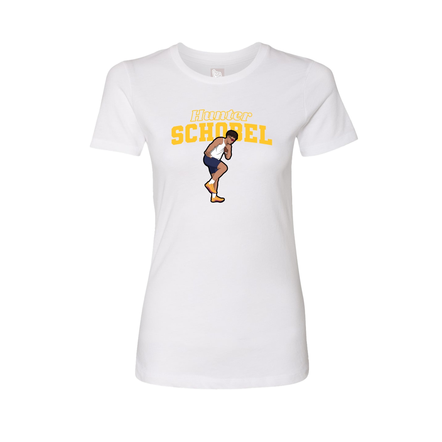 Womens Tee — Name Arch in White