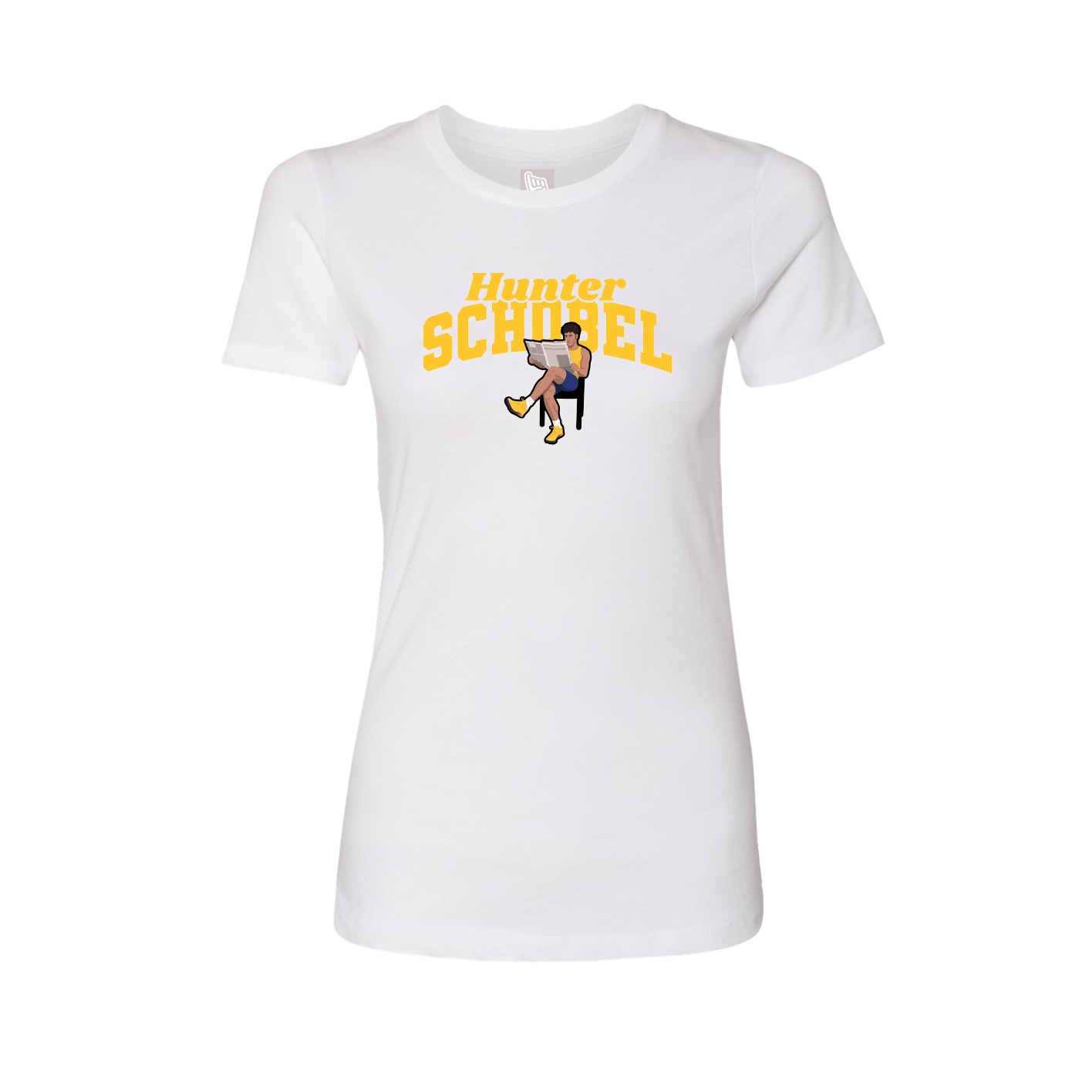 Fitted Women's Tee — Signature Arch in White