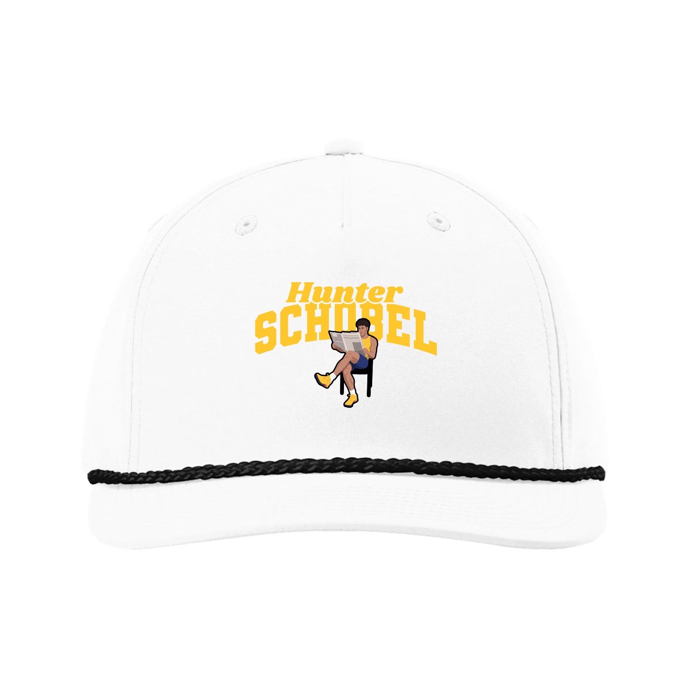 Five-Panel Classic Rope Cap — Signature Arch in White