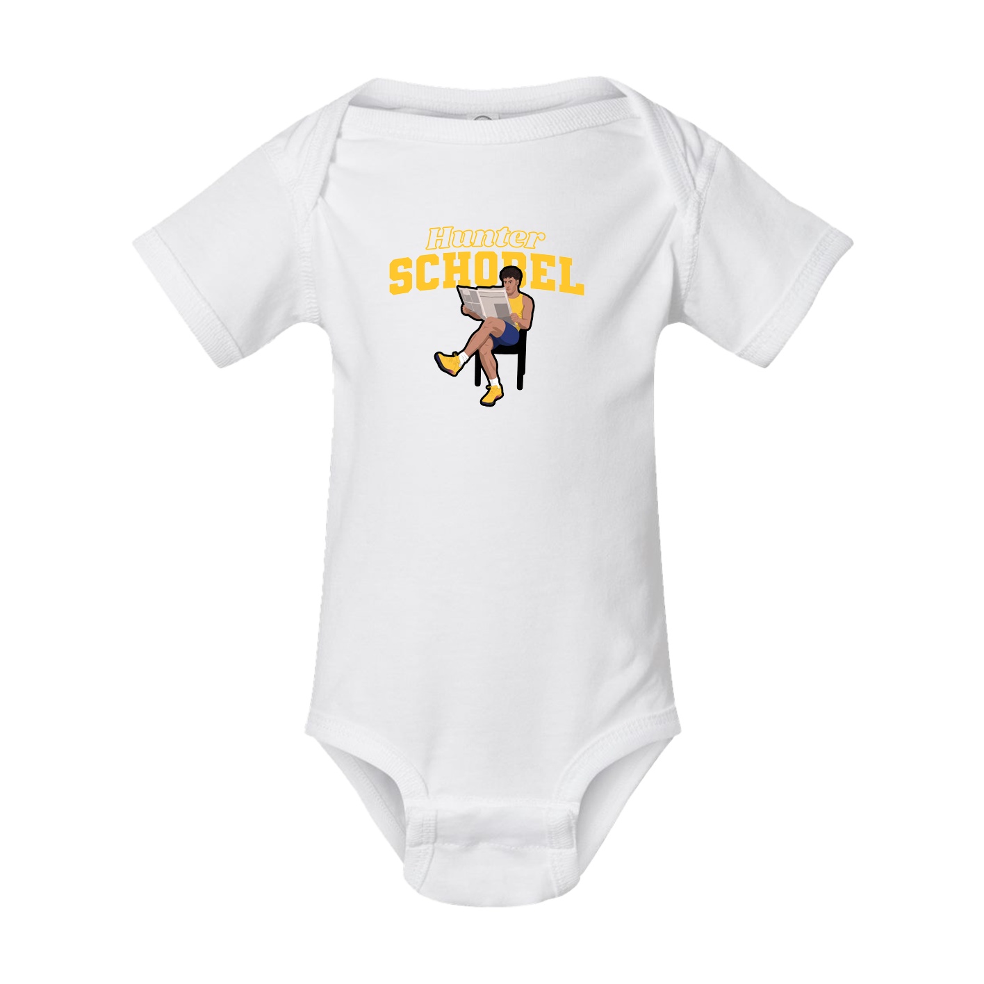 Baby Onesie — Name Arch in White