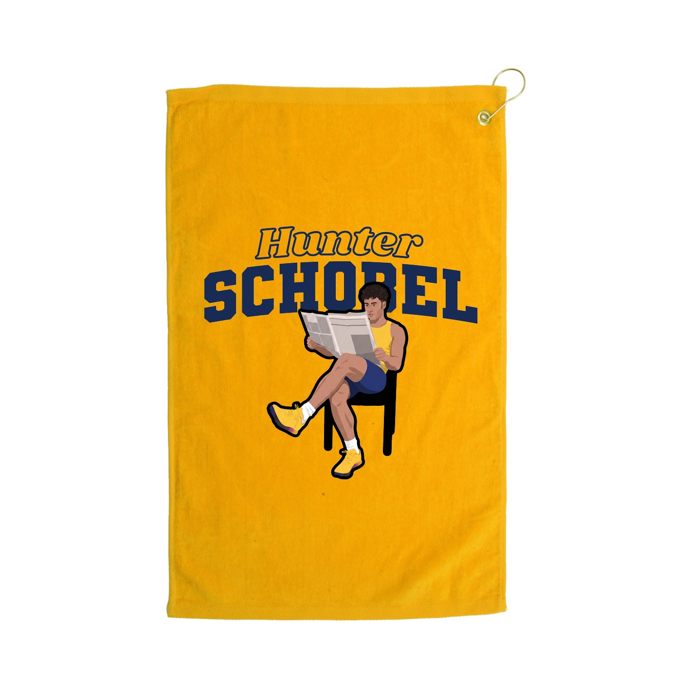 Golf Towel — Name Arch in Gold