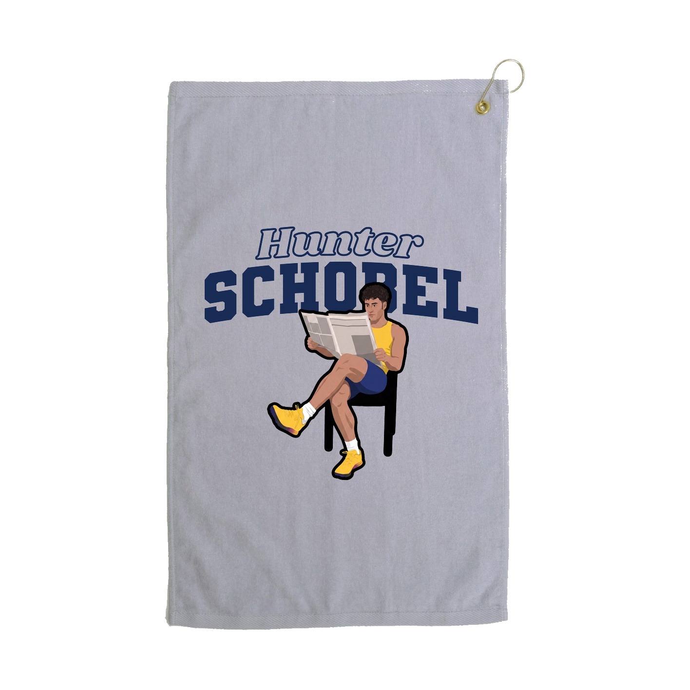 Golf Towel — Name Arch in Grey
