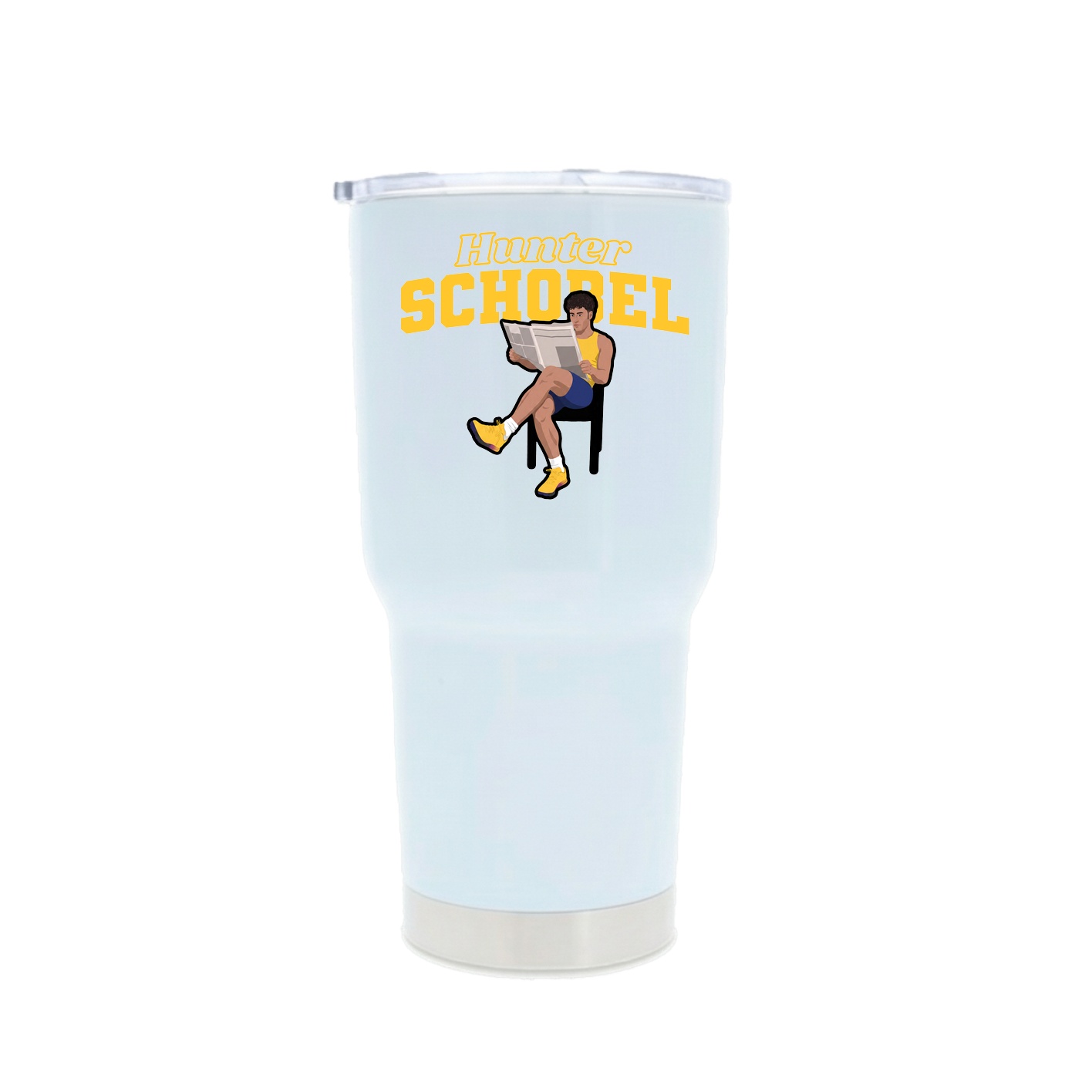 30oz Stainless Steel Tumbler — Name Arch in White
