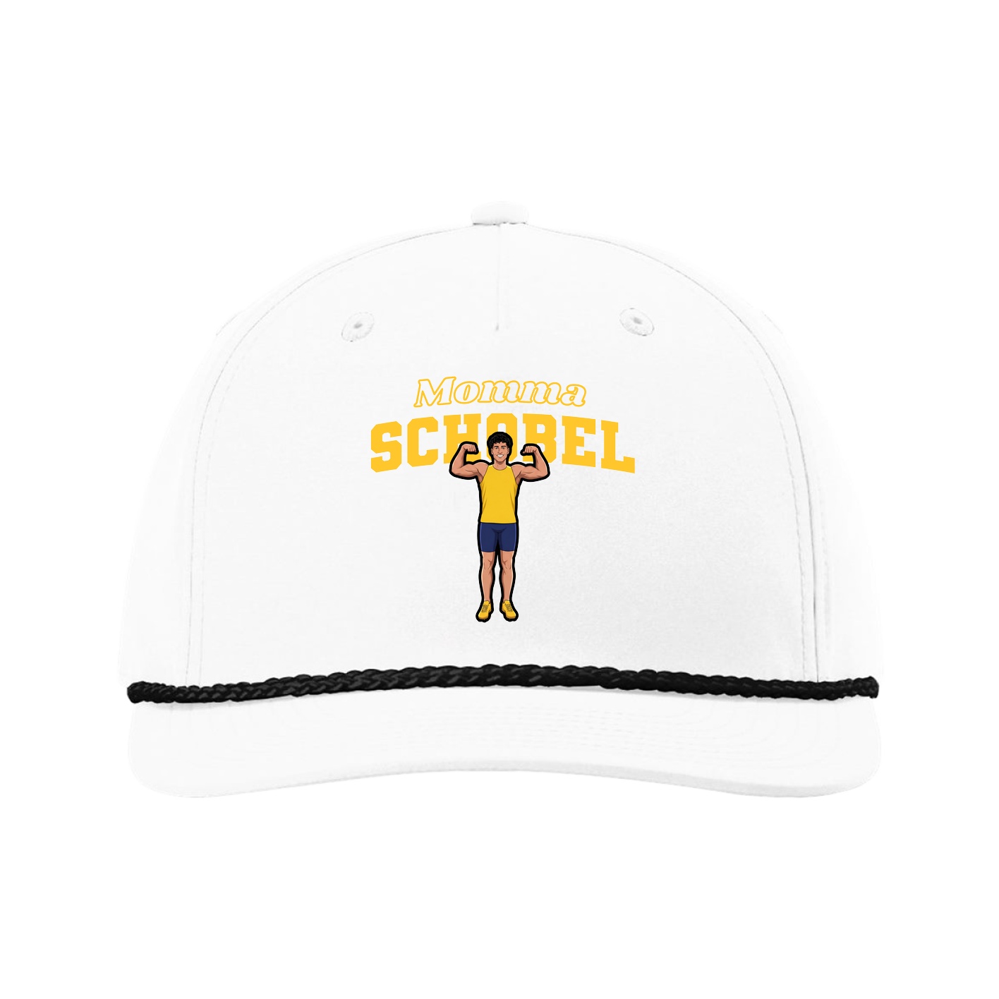 Five-Panel Classic Rope Cap — Mothers Day Block in White