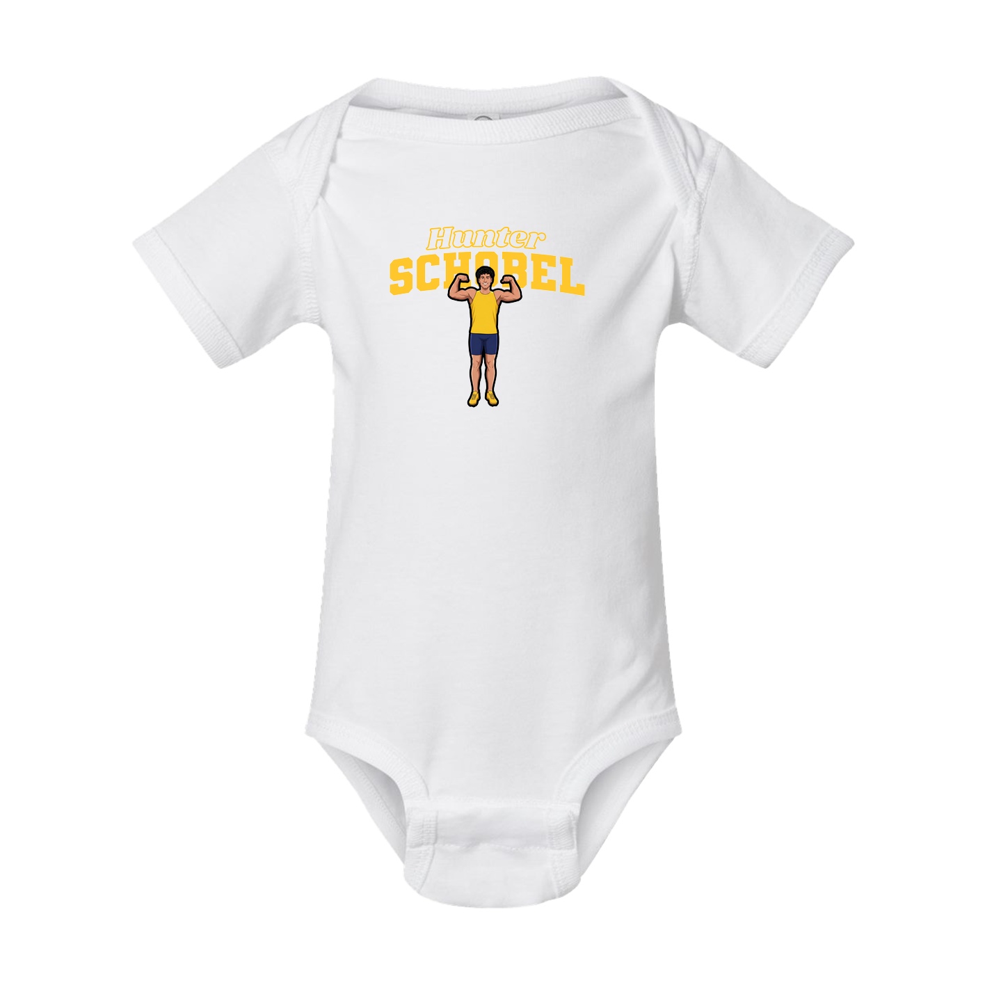 Baby Onesie — Name Arch in White