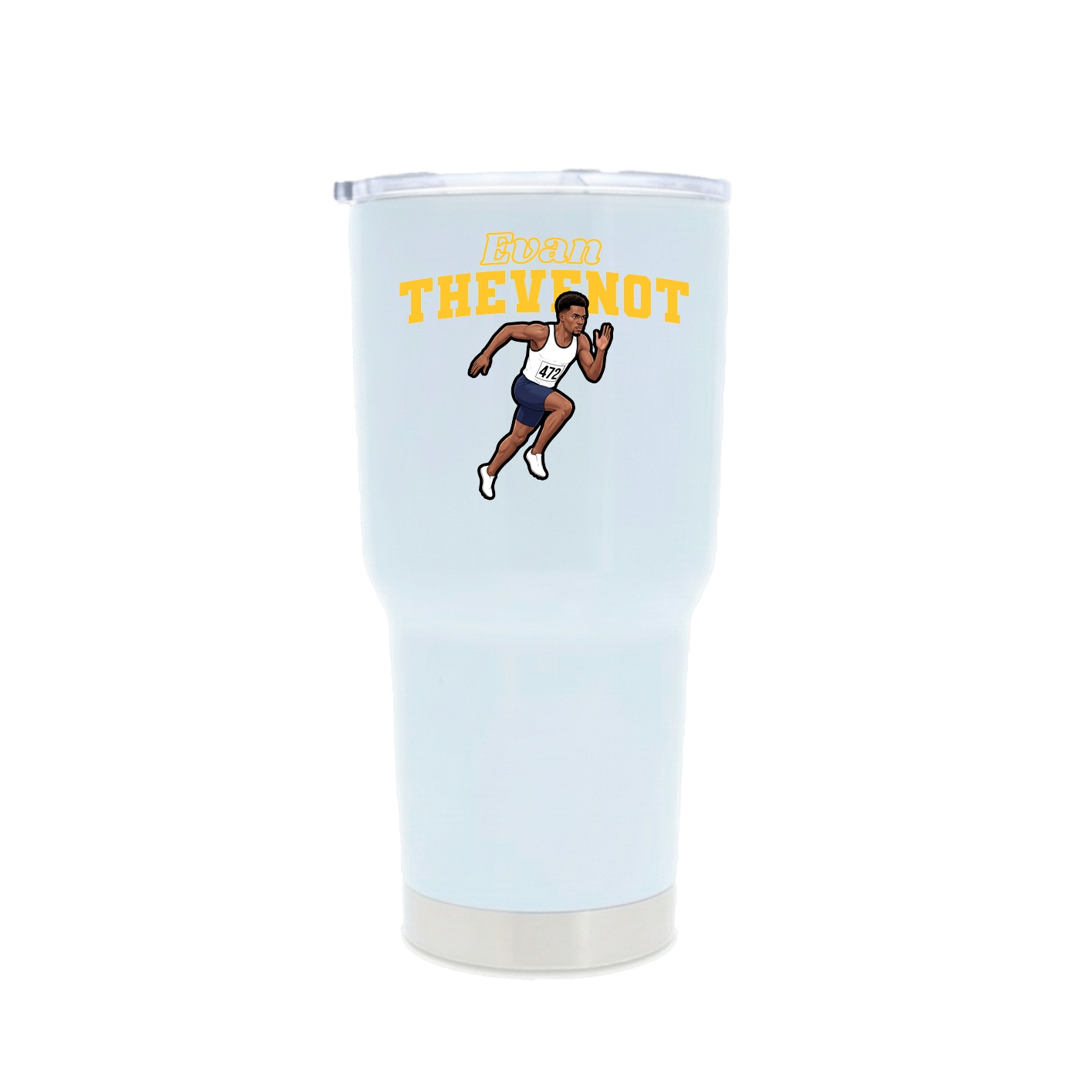 30oz Stainless Steel Tumbler — Name Arch in White