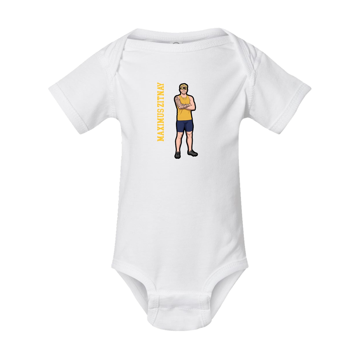 Baby Onesie — Name Vertical in White