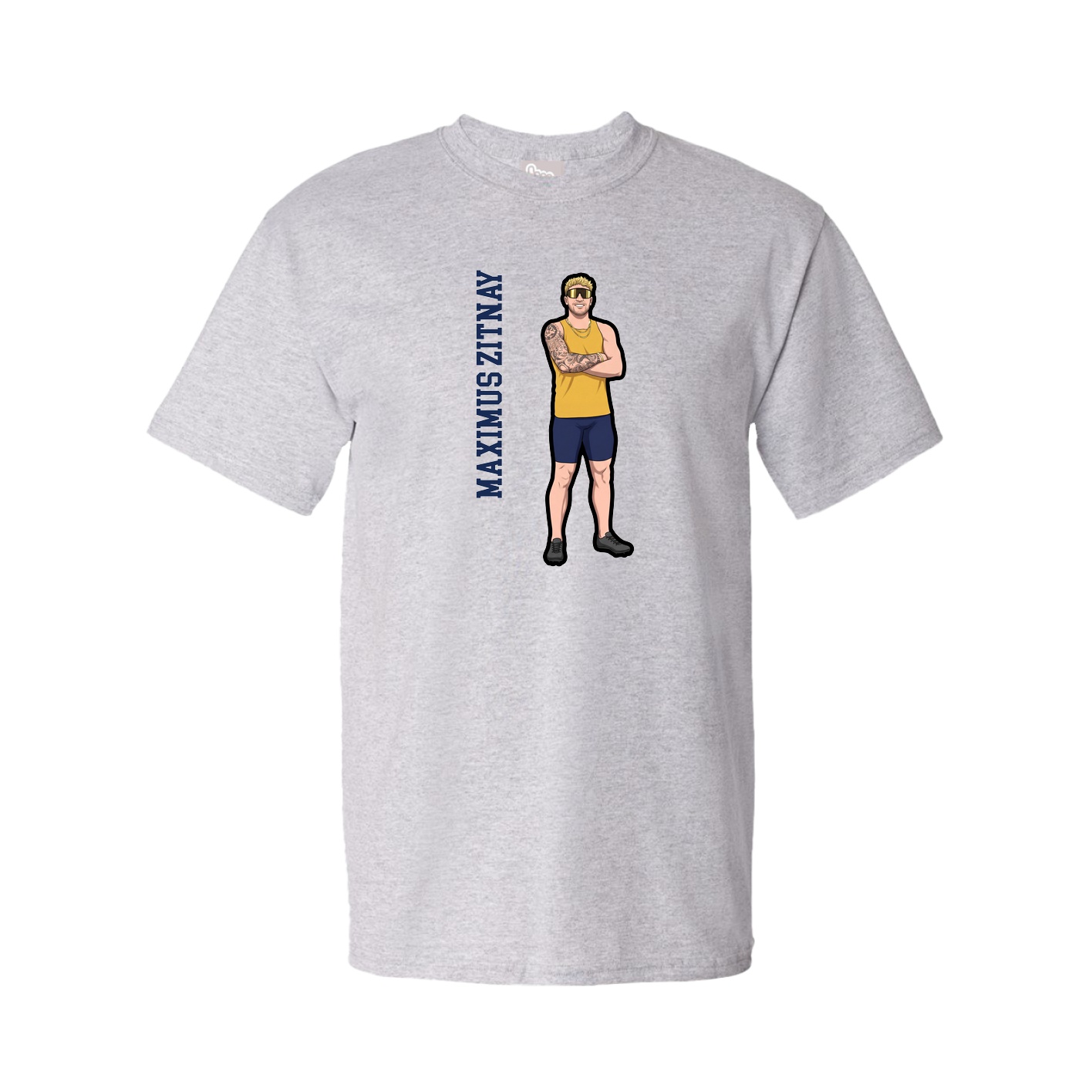 Tee — Name Vertical in Grey