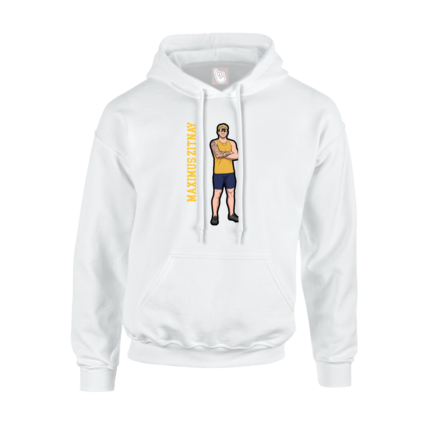 Youth Hoodie — Name Vertical in White