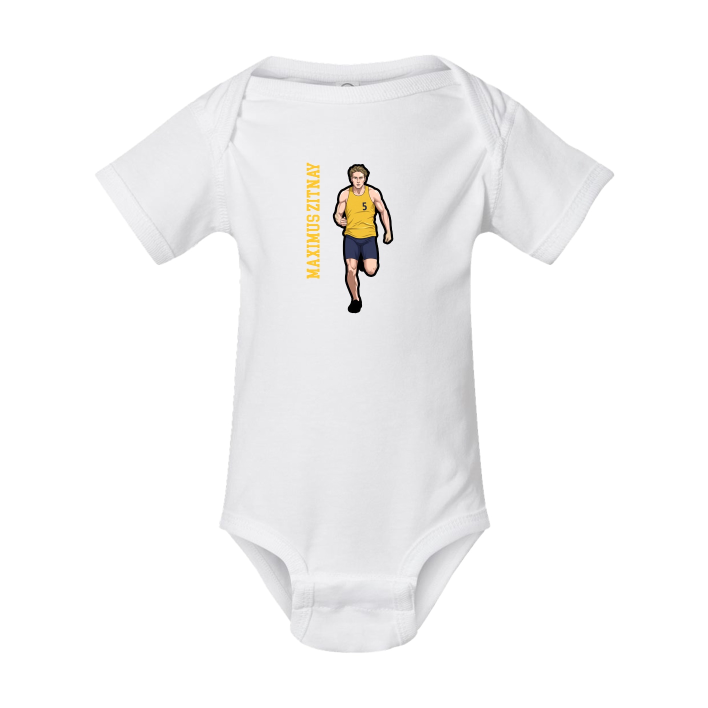 Baby Onesie — Name Vertical in White