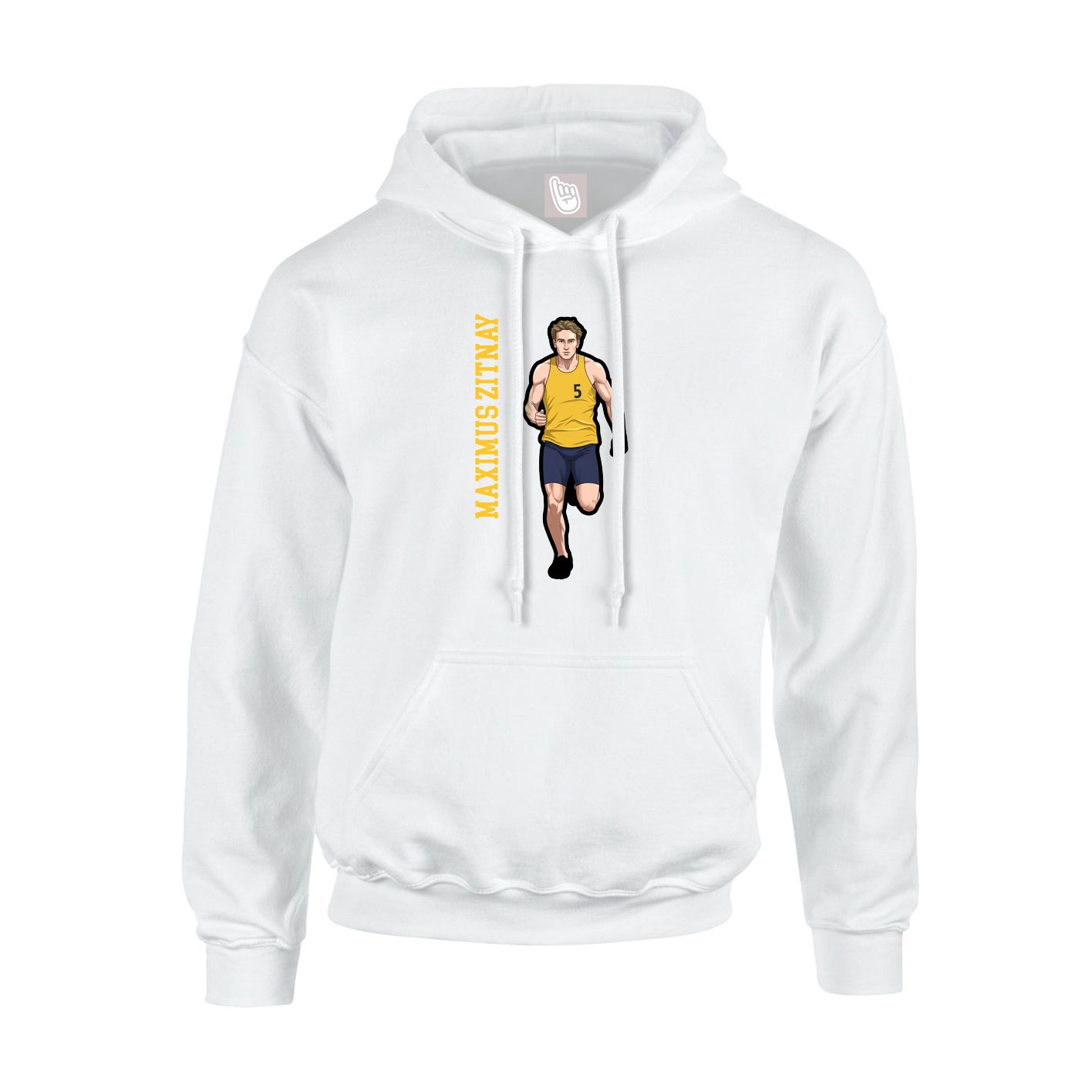 Hoodie — Name Vertical in White