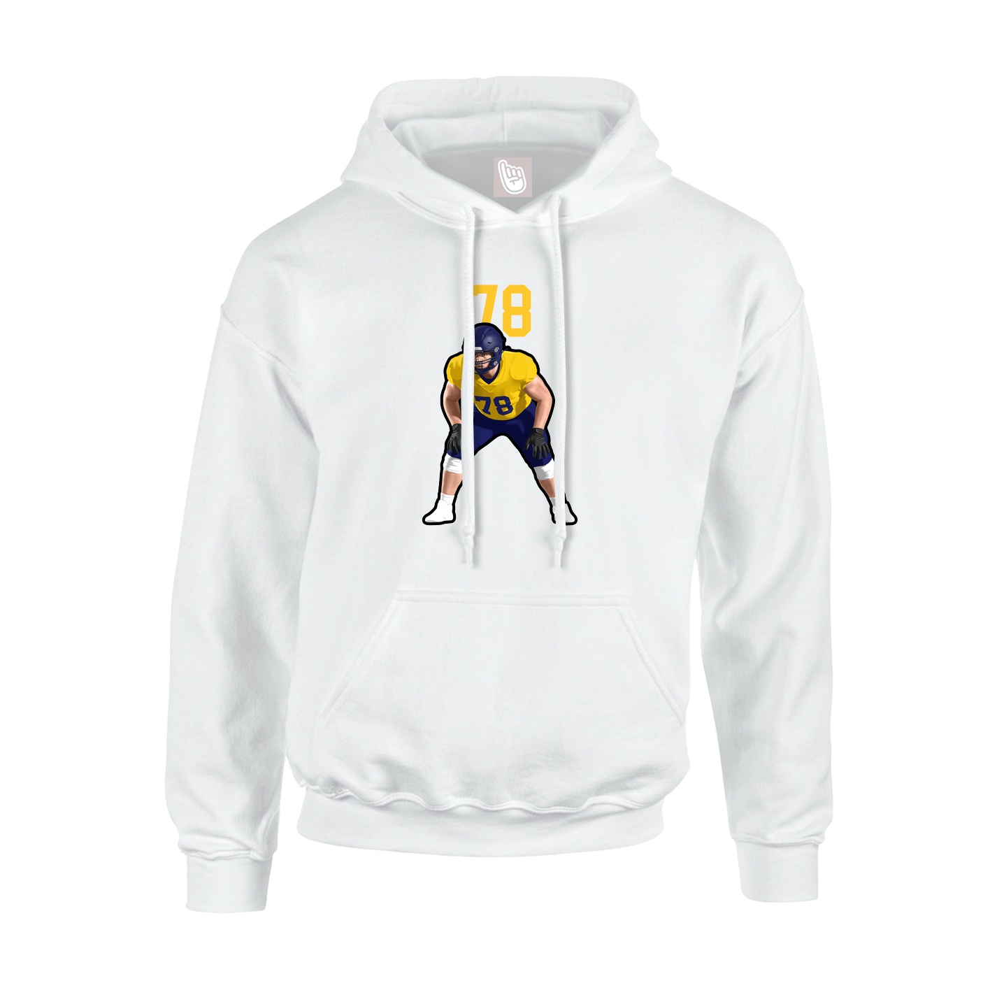Youth Hoodie — Number Top in White