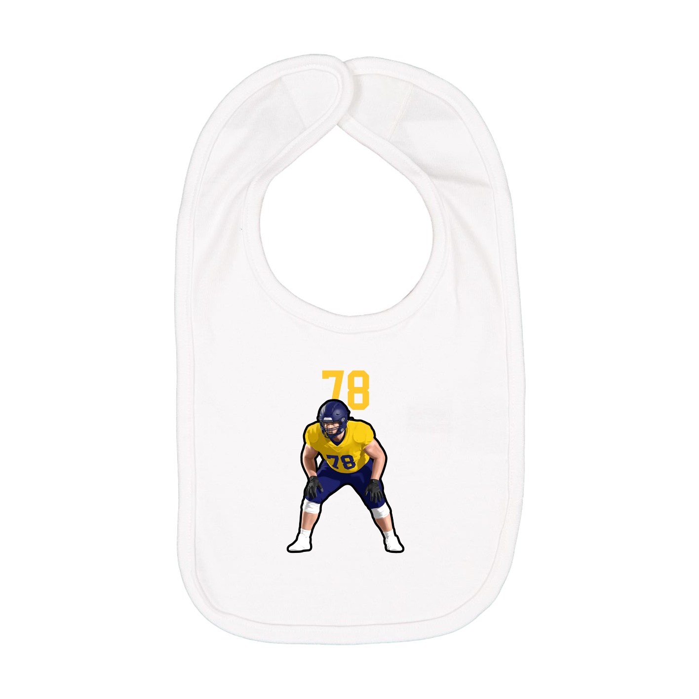 Infant Bib — Number Top in White