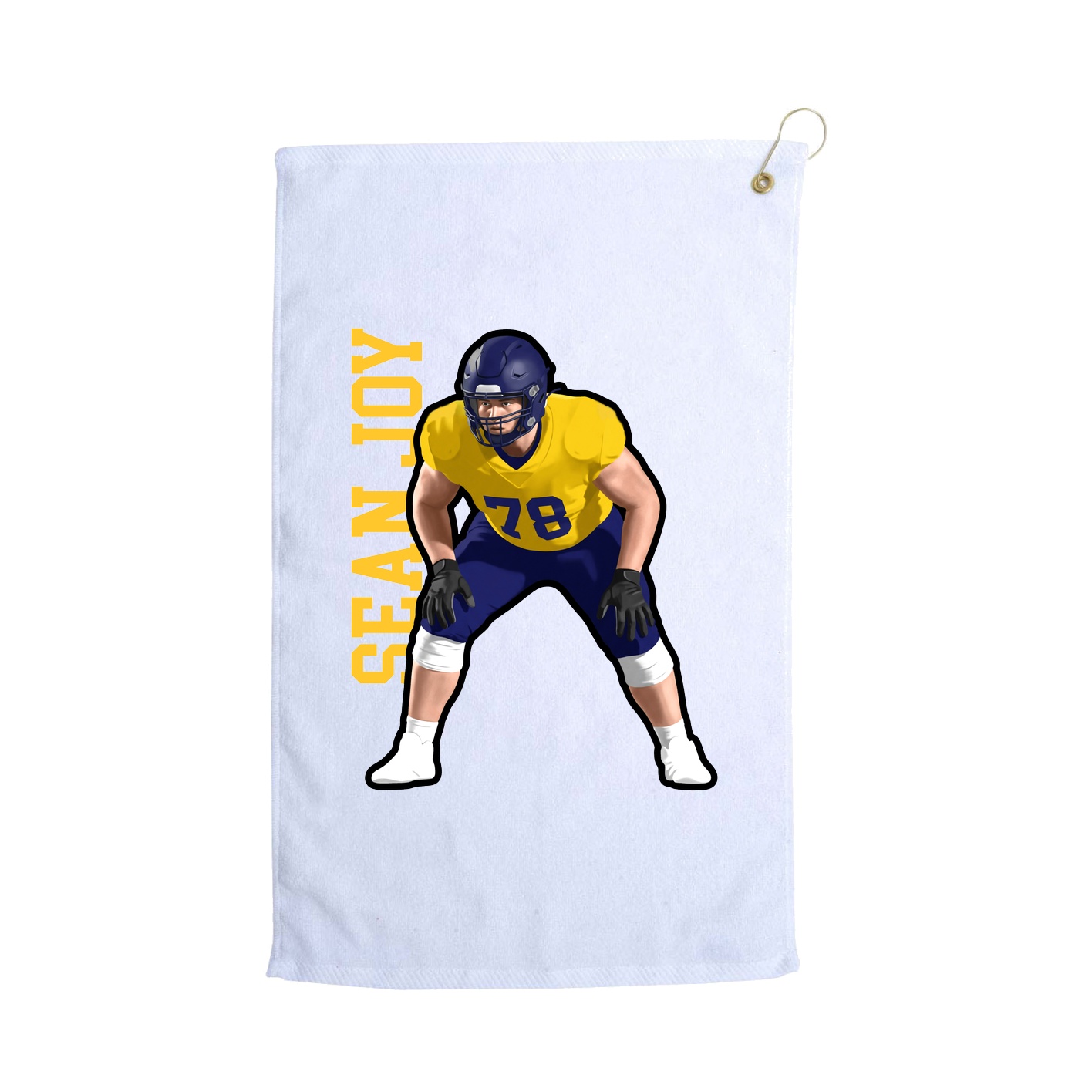 Golf Towel — Name Vertical in White