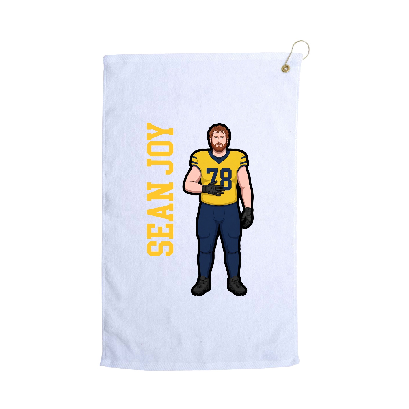 Golf Towel — Name Vertical in White