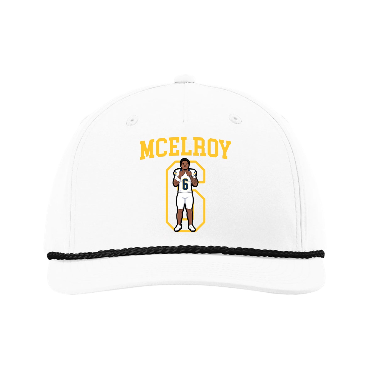 Five-Panel Classic Rope Cap — Shirsey in White
