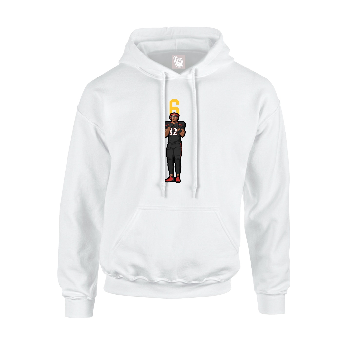 Hoodie — Number Top in White