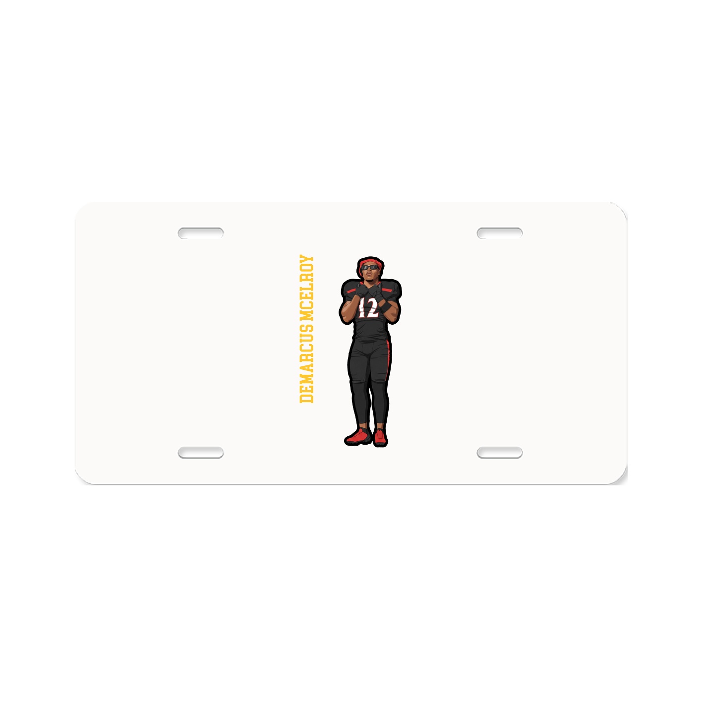 License Plate — Name Vertical in Classic