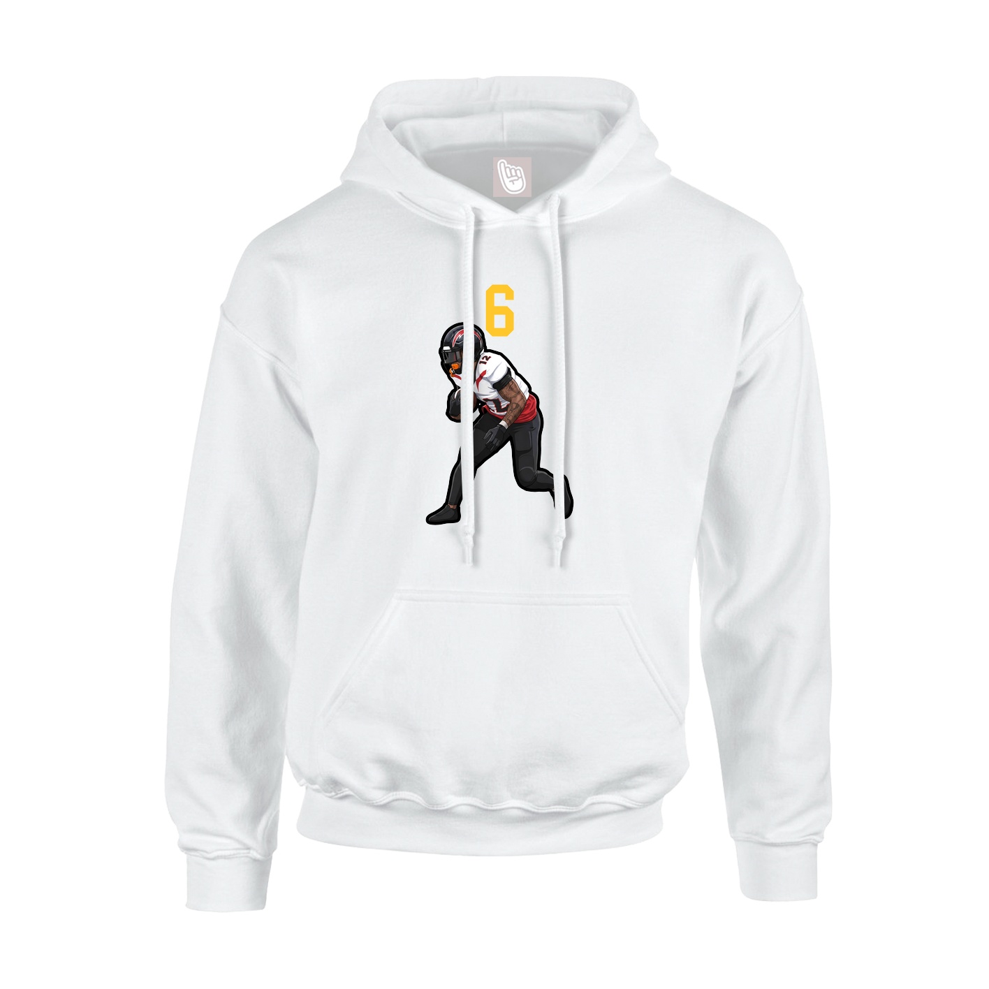 Youth Hoodie — Number Top in White