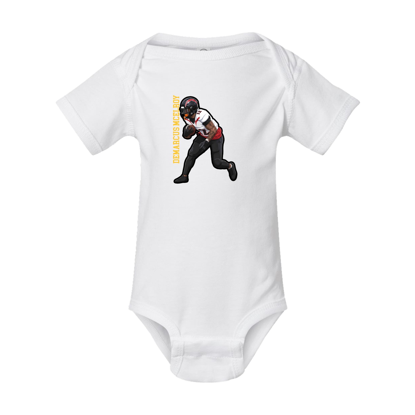 Baby Onesie — Name Vertical in White