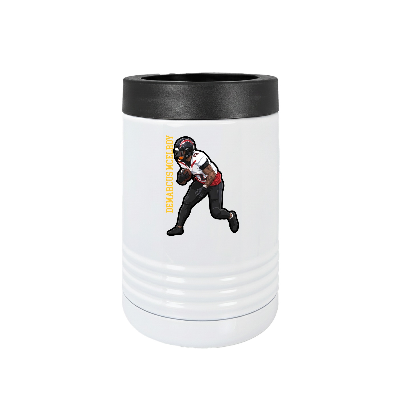 Beverage Holder — Name Vertical in White