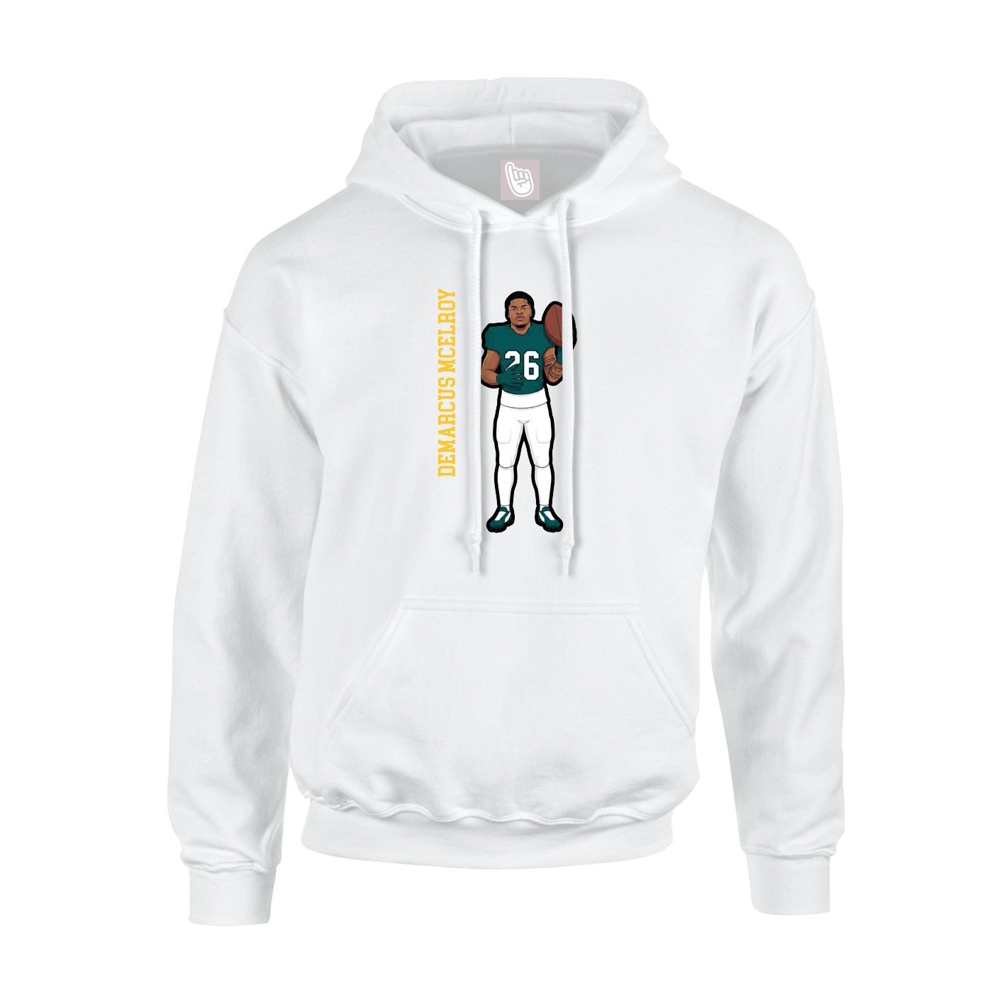 Hoodie — Name Vertical in White