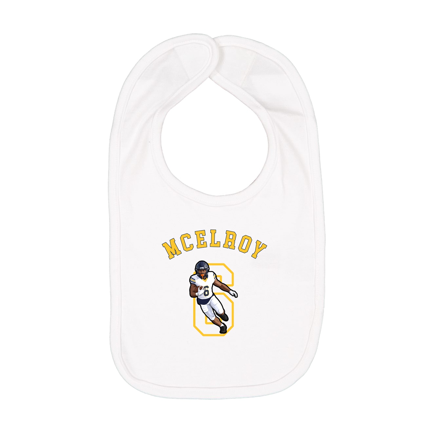 Infant Bib — Shirsey Arch in White
