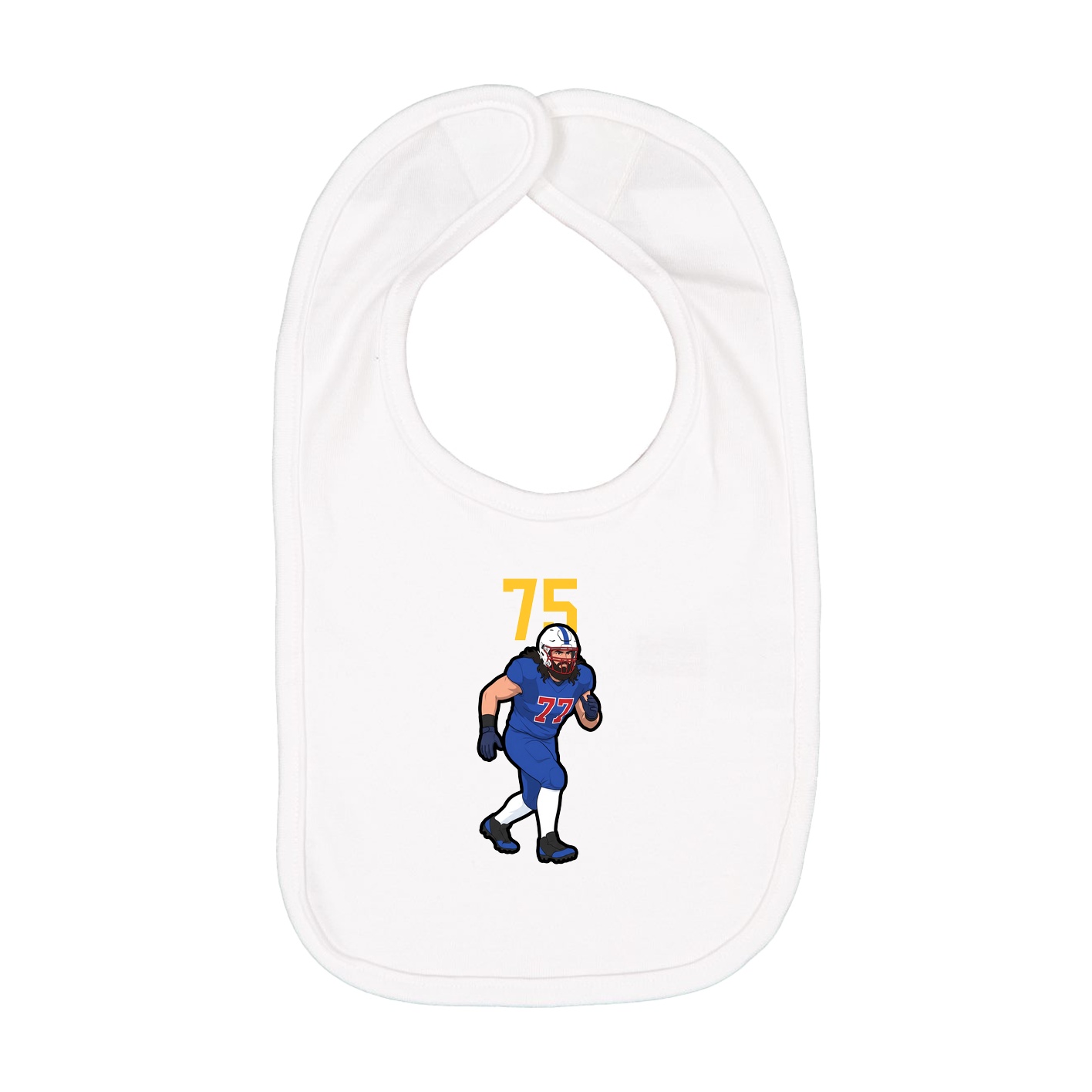 Infant Bib — Number Top in White