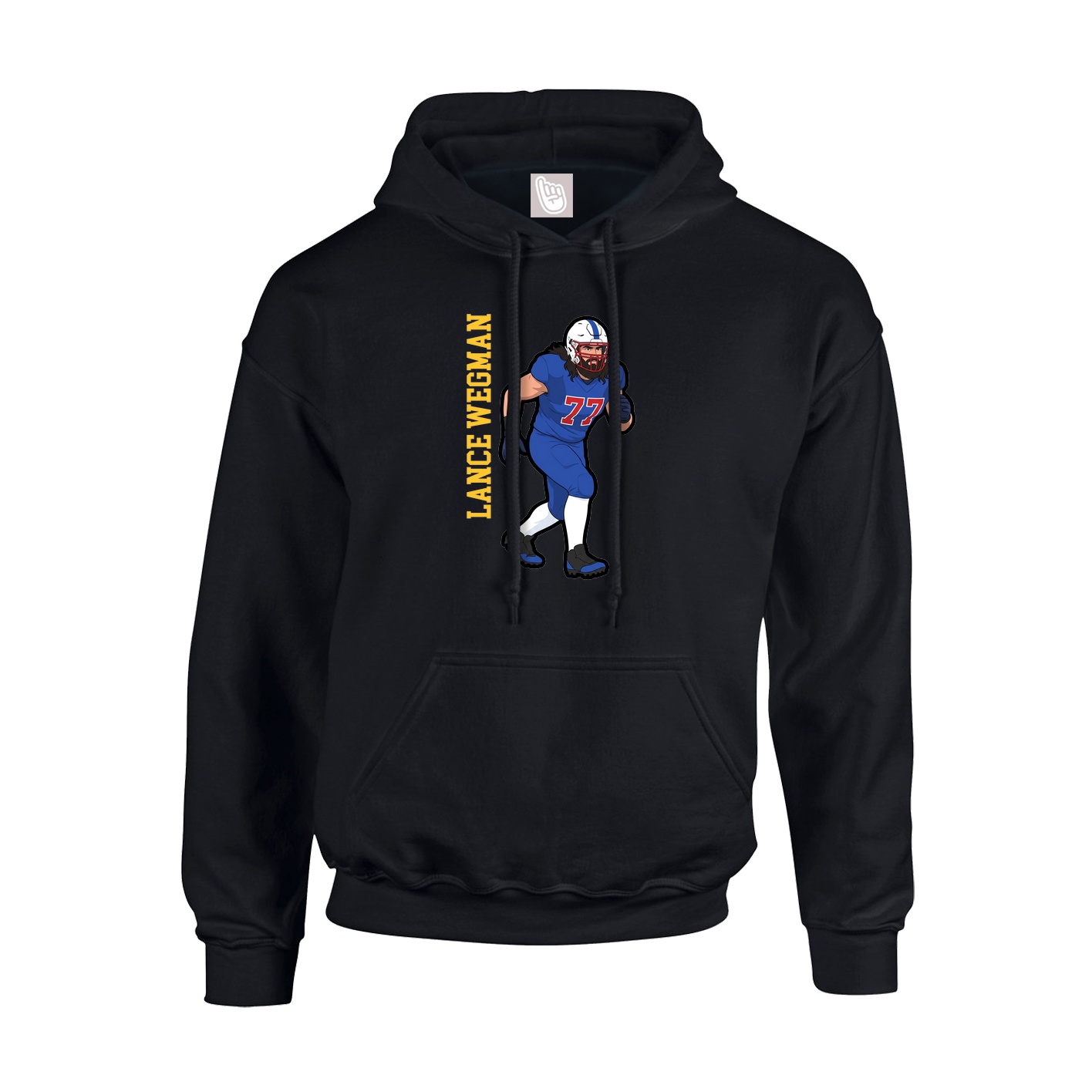 Youth Hoodie — Name Vertical in Black