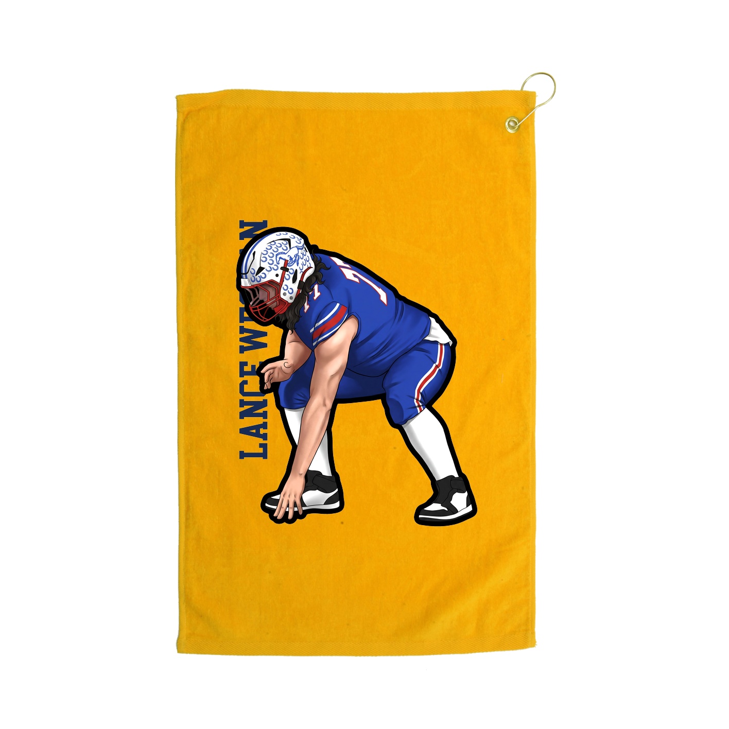 Golf Towel — Name Vertical in Gold