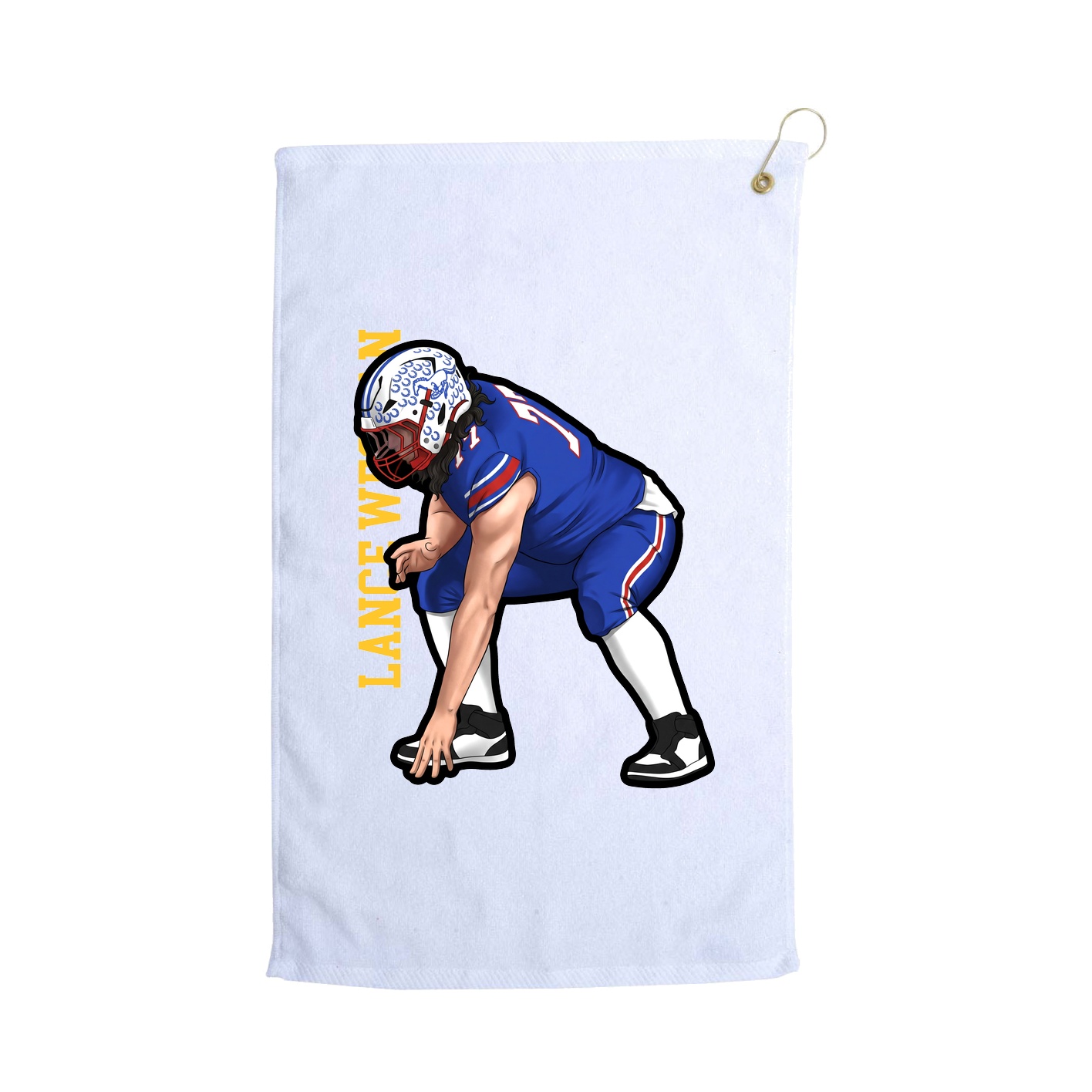 Golf Towel — Name Vertical in White
