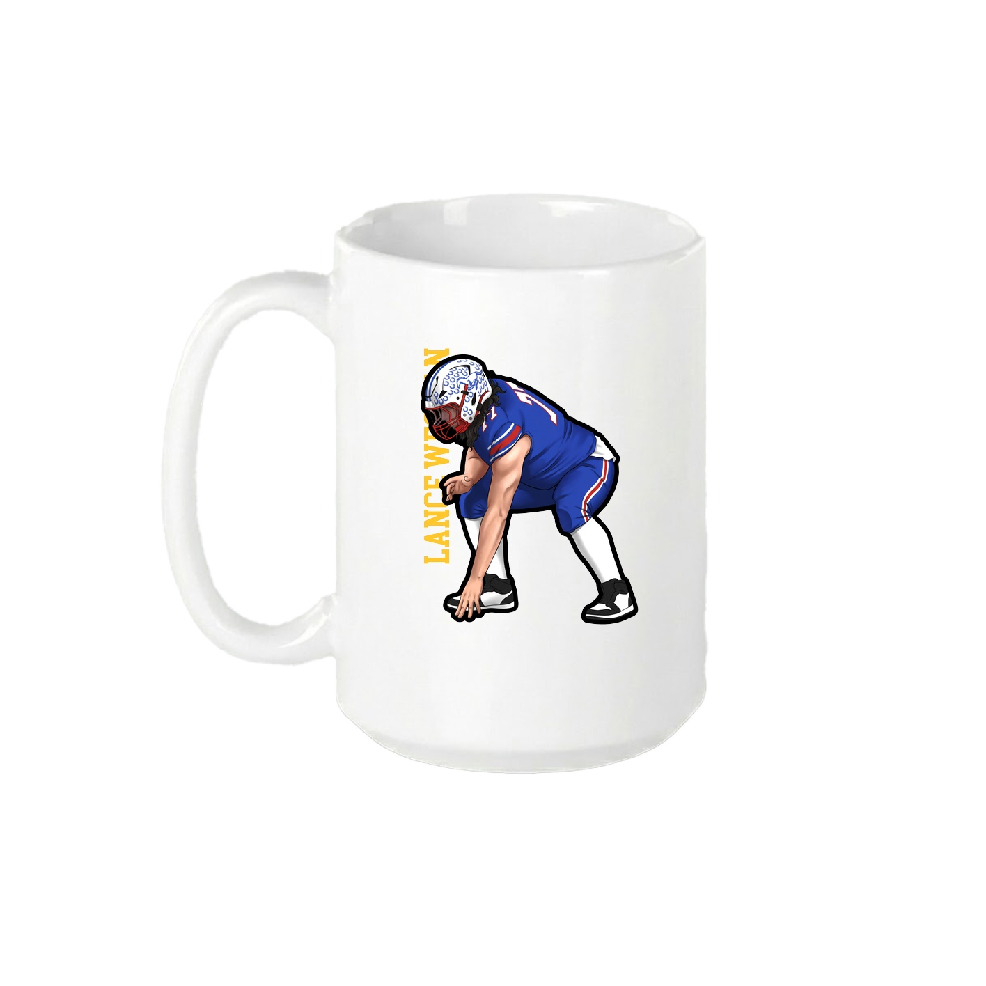 15oz Coffee Mug — Name Vertical in White