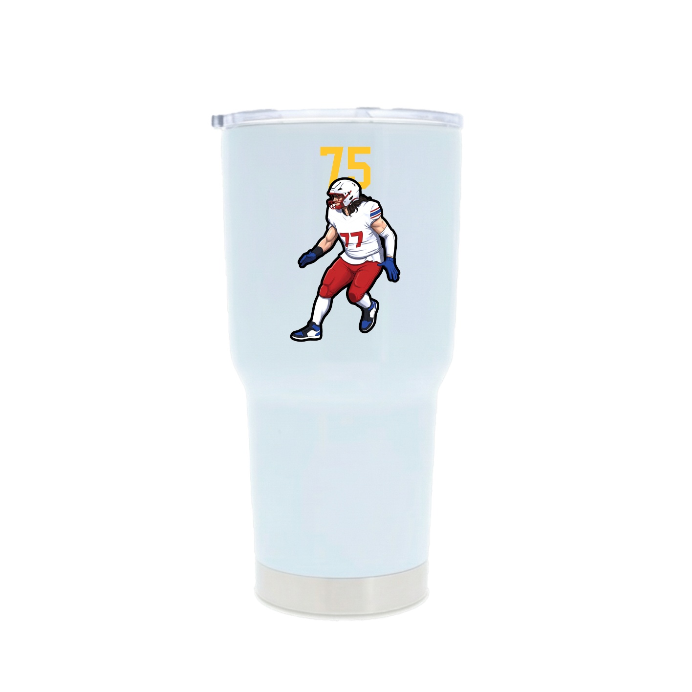 30oz Stainless Steel Tumbler — Number Top in White