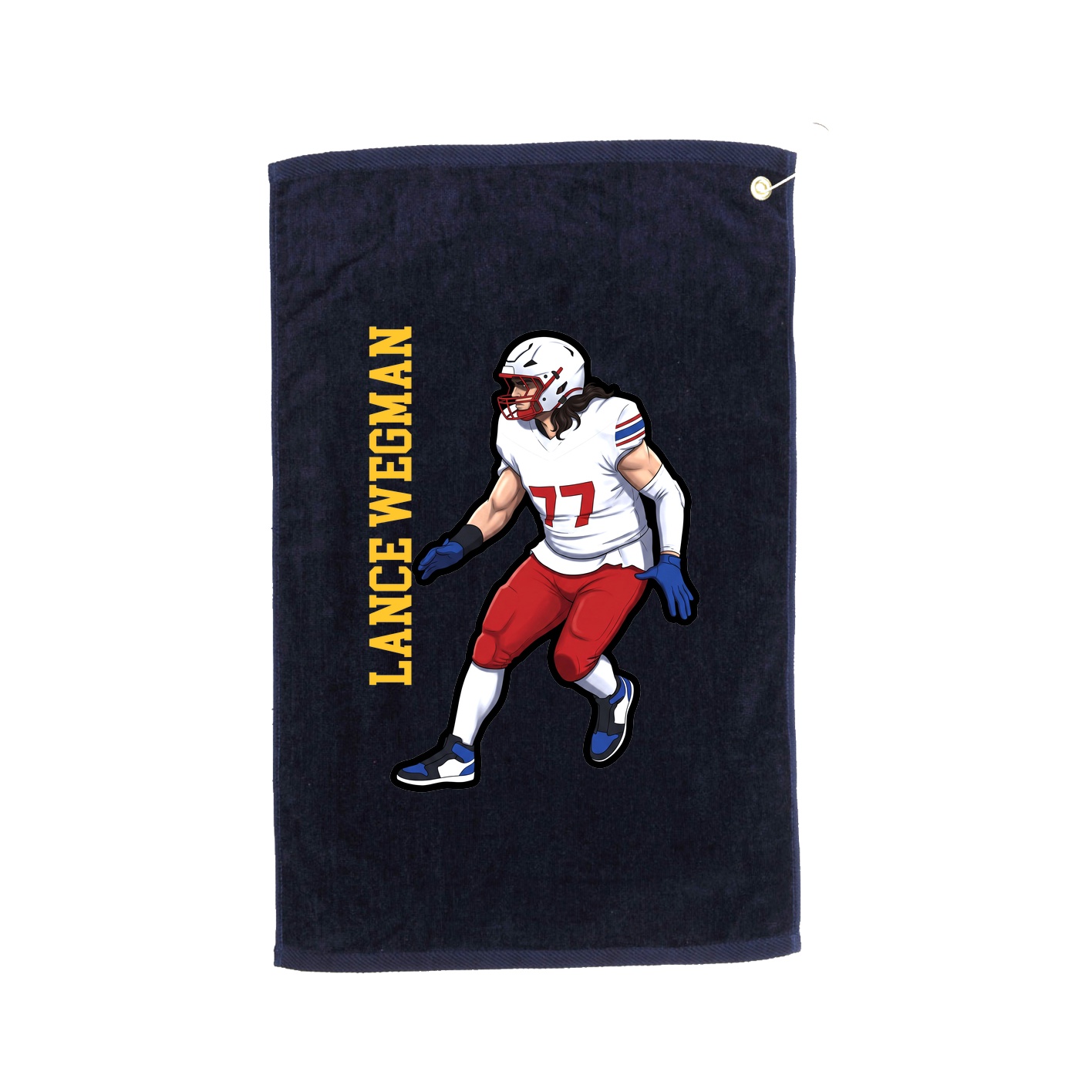 Golf Towel — Name Vertical in Navy