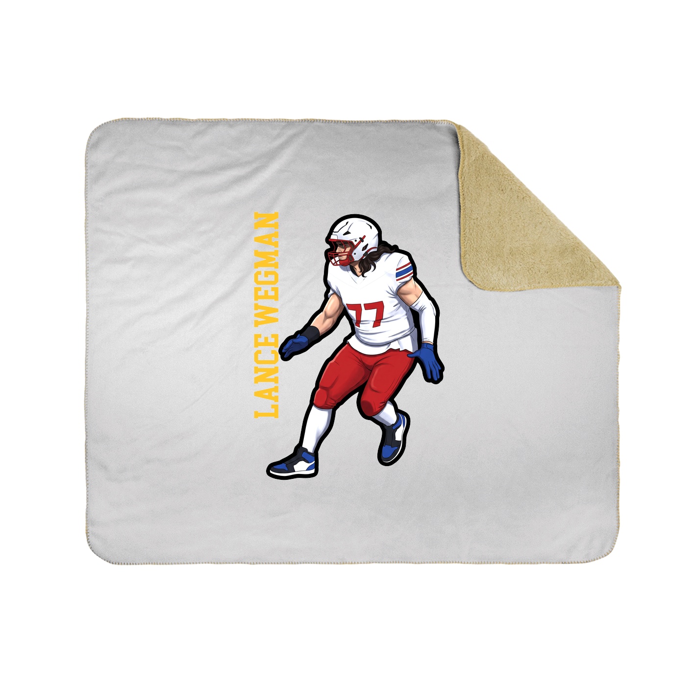 Throw Blanket — Name Vertical in White